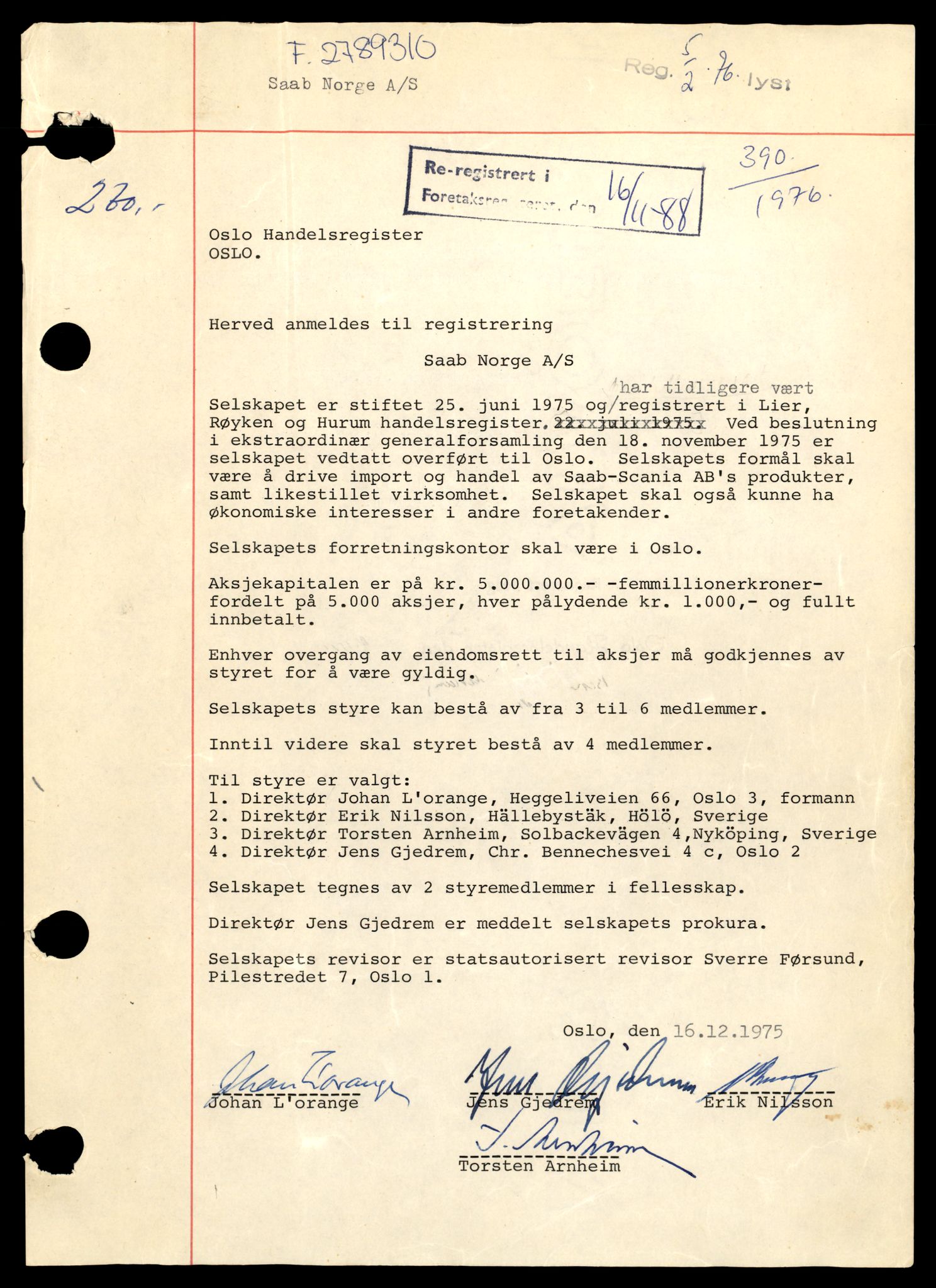 Oslo byfogd, Handelsregisteret, AV/SAT-A-10867/G/Gb/Gba/L0166: Aksjeselskap, Sa-Samu, 1944-1990