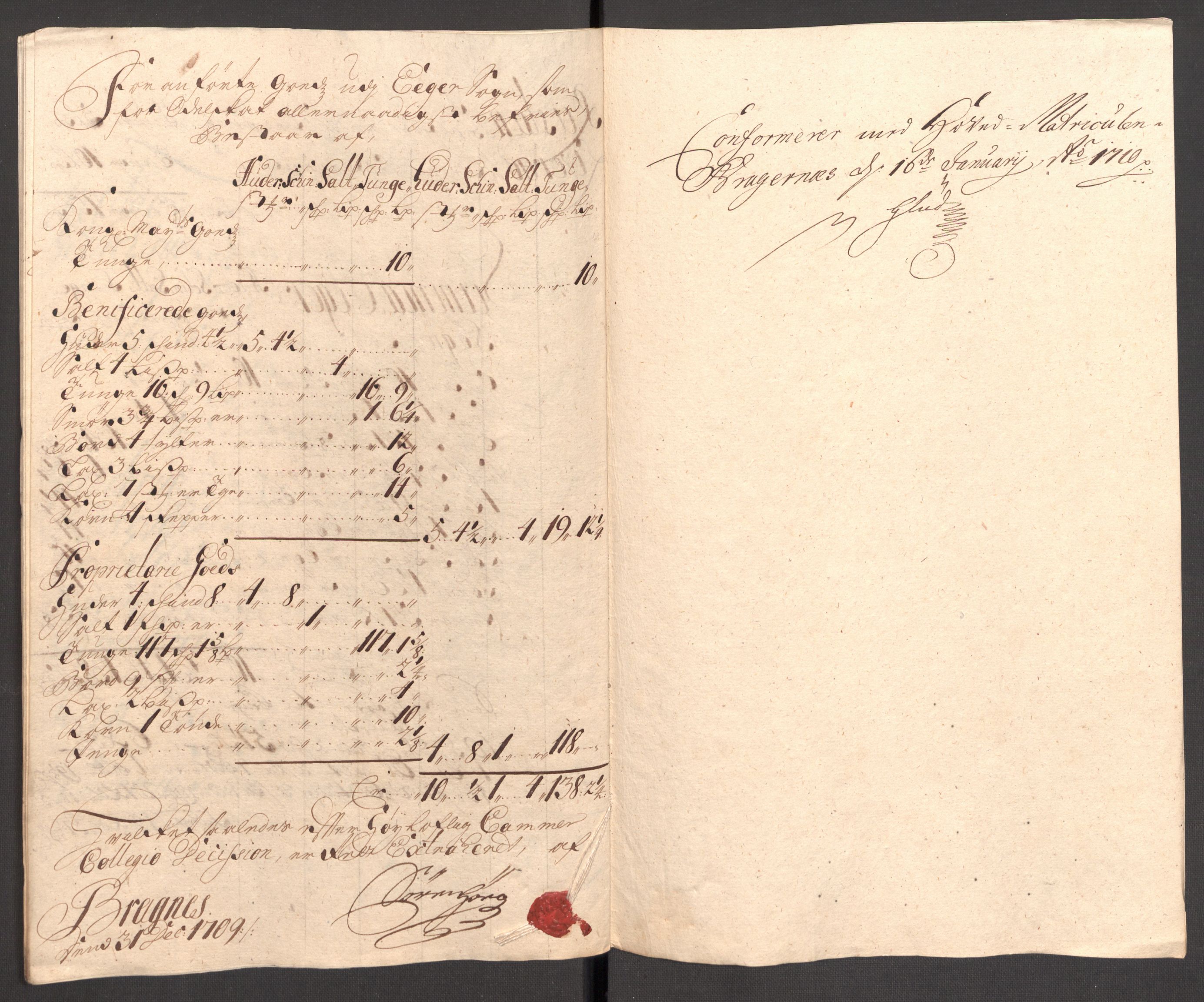 Rentekammeret inntil 1814, Reviderte regnskaper, Fogderegnskap, AV/RA-EA-4092/R31/L1703: Fogderegnskap Hurum, Røyken, Eiker, Lier og Buskerud, 1709, s. 259