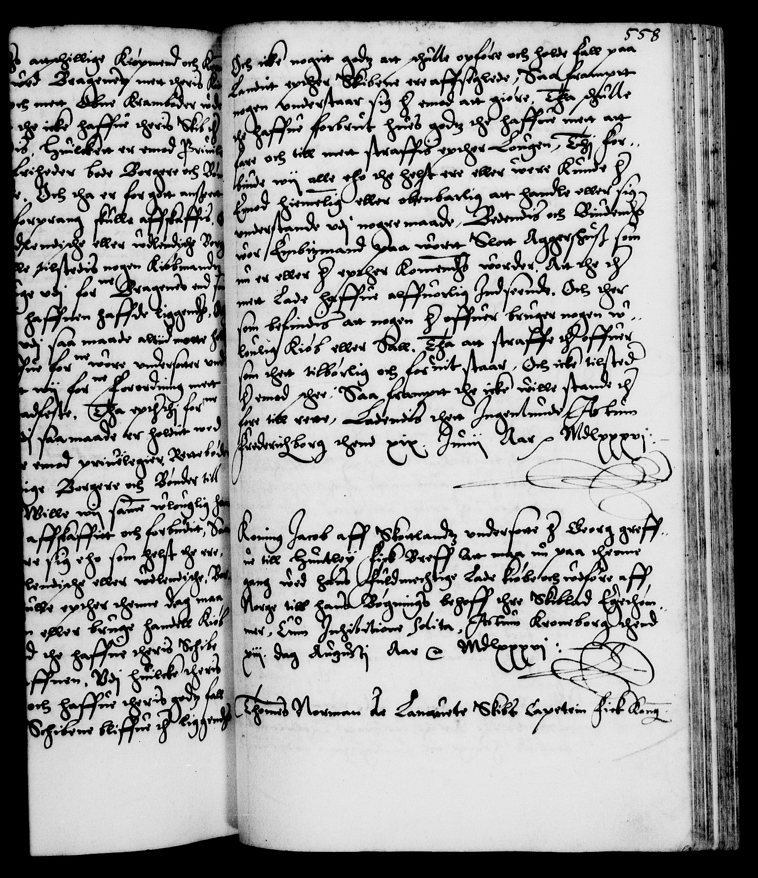 Danske Kanselli 1572-1799, AV/RA-EA-3023/F/Fc/Fca/Fcaa/L0001: Norske registre (mikrofilm), 1572-1588, s. 558a