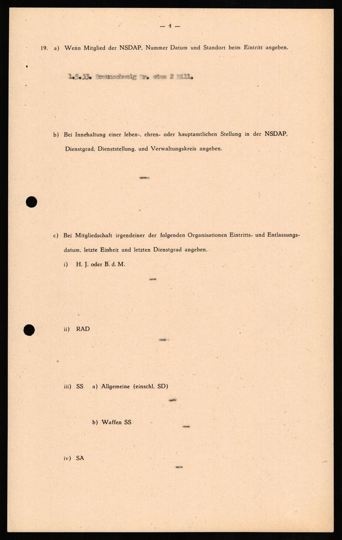 Forsvaret, Forsvarets overkommando II, RA/RAFA-3915/D/Db/L0014: CI Questionaires. Tyske okkupasjonsstyrker i Norge. Tyskere., 1945-1946, s. 444