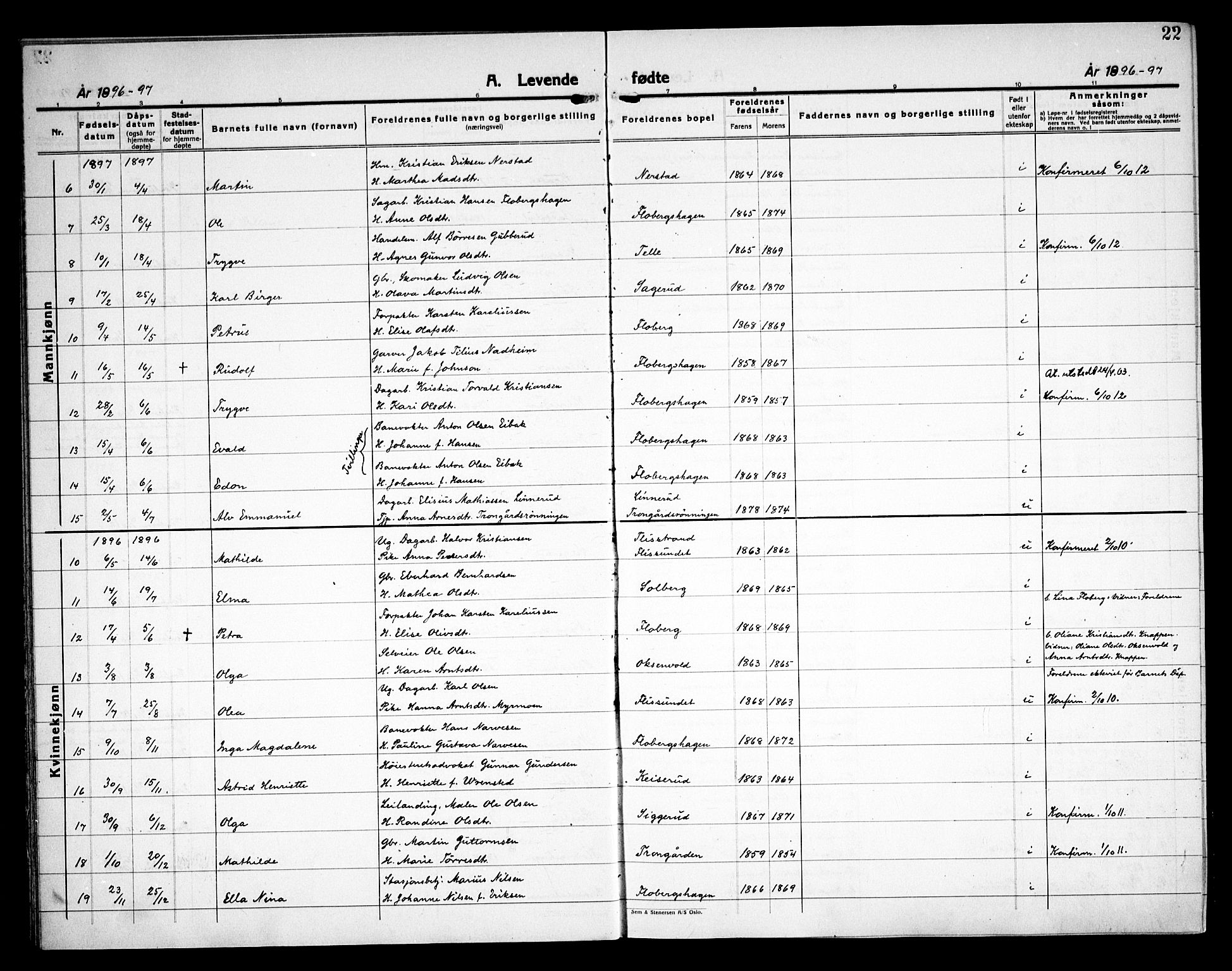 Åsnes prestekontor, AV/SAH-PREST-042/H/Ha/Haa/L0000C: Ministerialbok nr. 0A, 1890-1929, s. 22