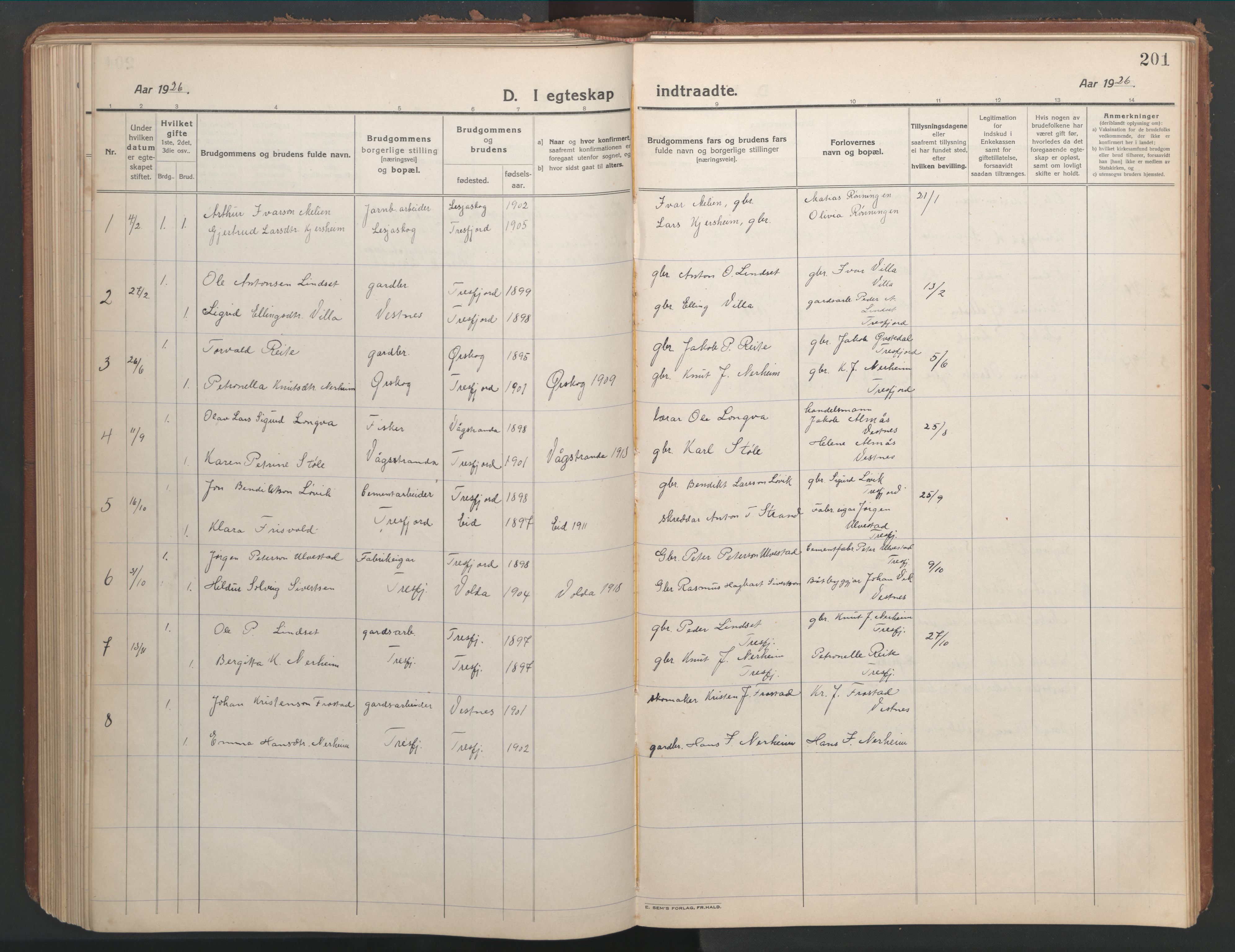 Ministerialprotokoller, klokkerbøker og fødselsregistre - Møre og Romsdal, AV/SAT-A-1454/541/L0548: Klokkerbok nr. 541C03, 1921-1960, s. 201