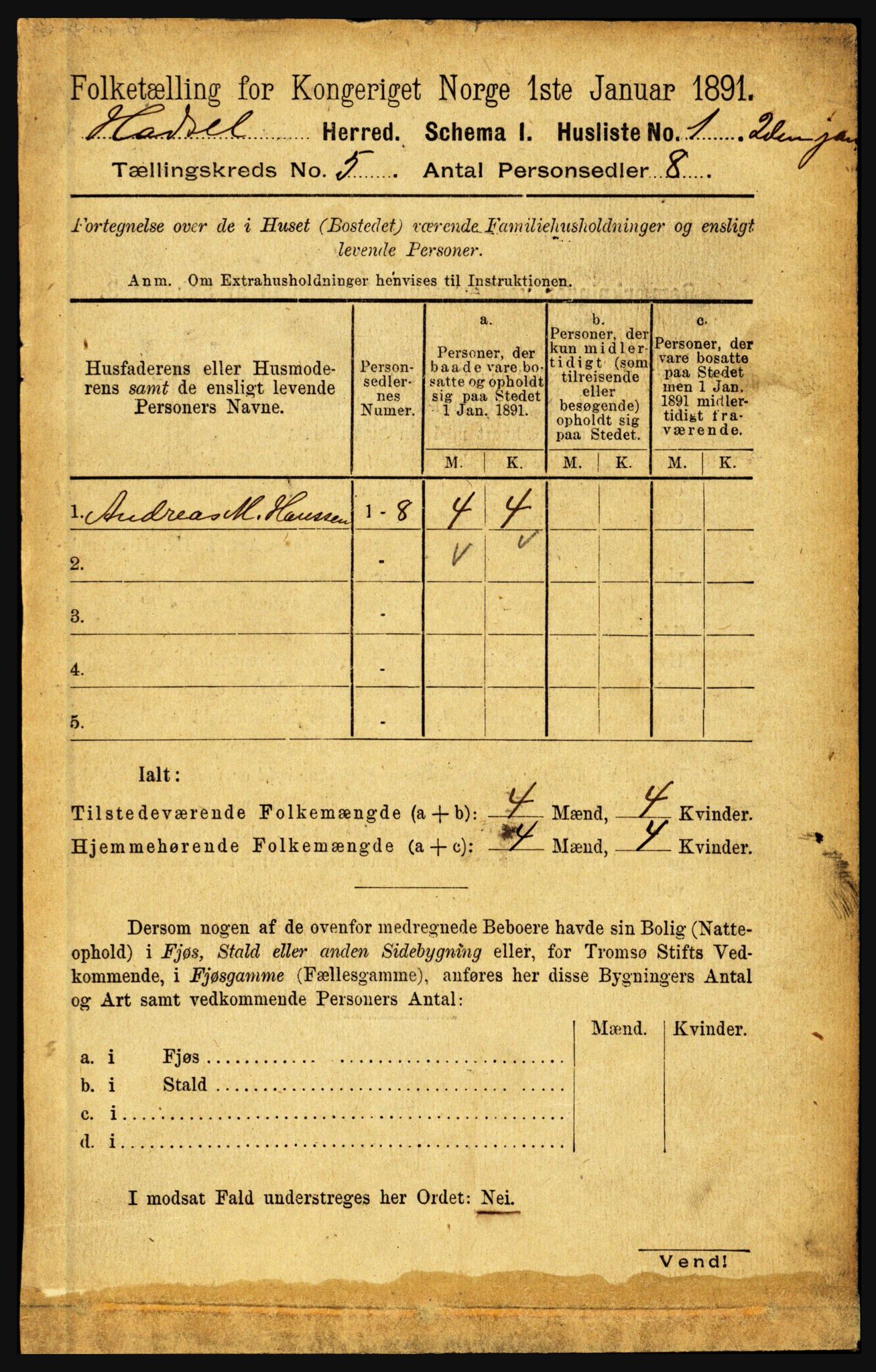 RA, Folketelling 1891 for 1866 Hadsel herred, 1891, s. 2054