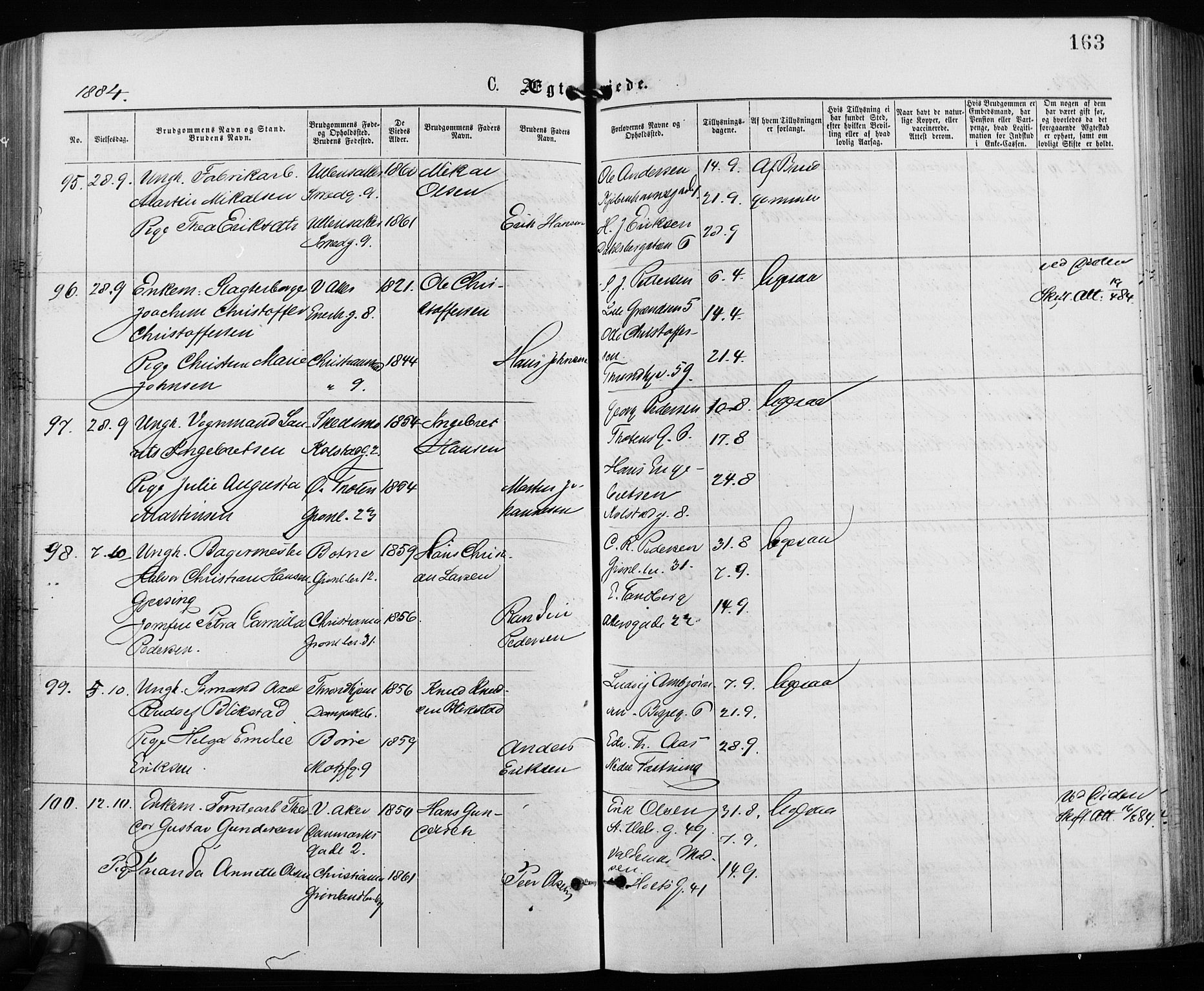 Grønland prestekontor Kirkebøker, SAO/A-10848/F/Fa/L0006: Ministerialbok nr. 6, 1877-1886, s. 163