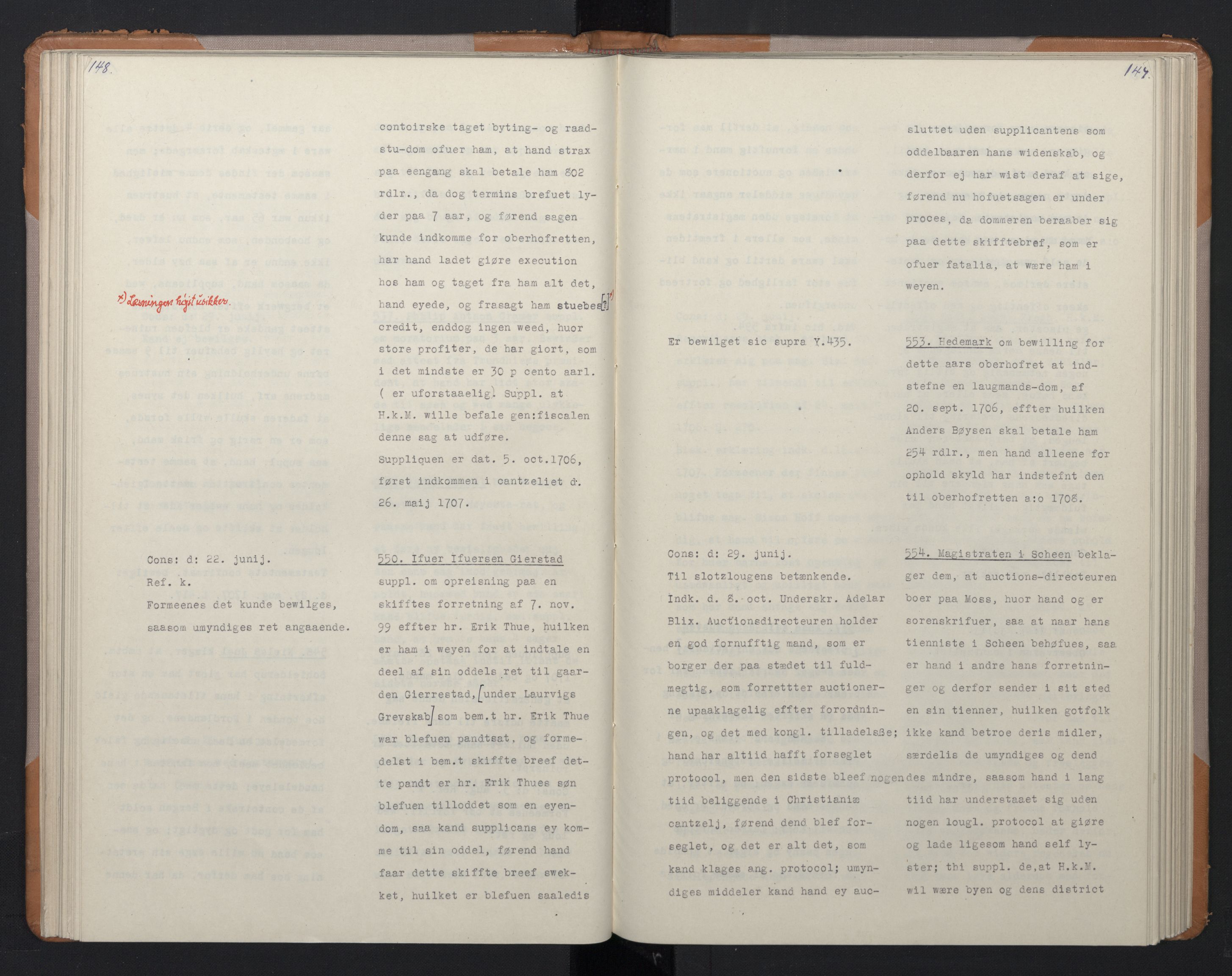 Avskriftsamlingen, AV/RA-EA-4022/F/Fa/L0075: Supplikker, 1707, s. 80