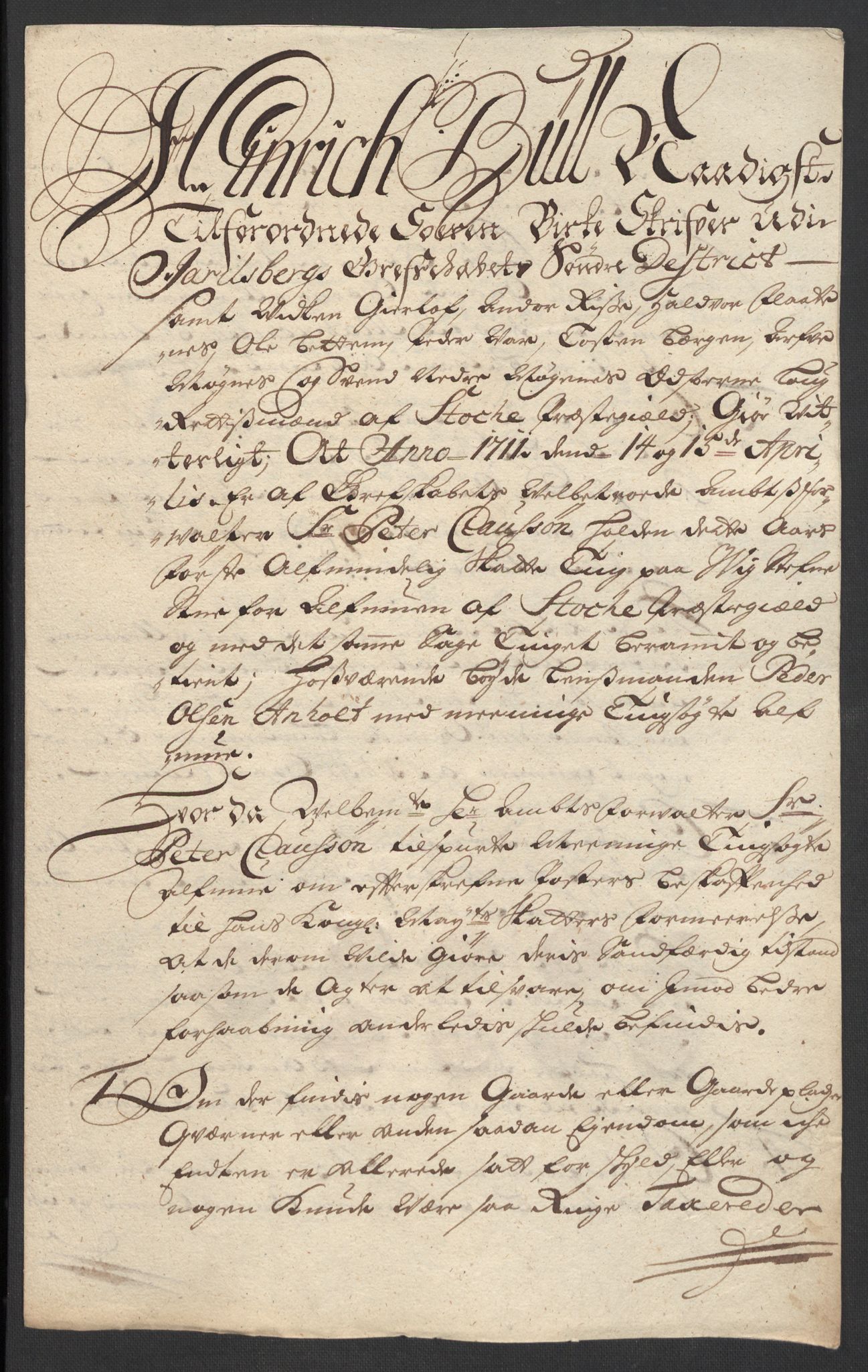 Rentekammeret inntil 1814, Reviderte regnskaper, Fogderegnskap, RA/EA-4092/R32/L1876: Fogderegnskap Jarlsberg grevskap, 1711, s. 350