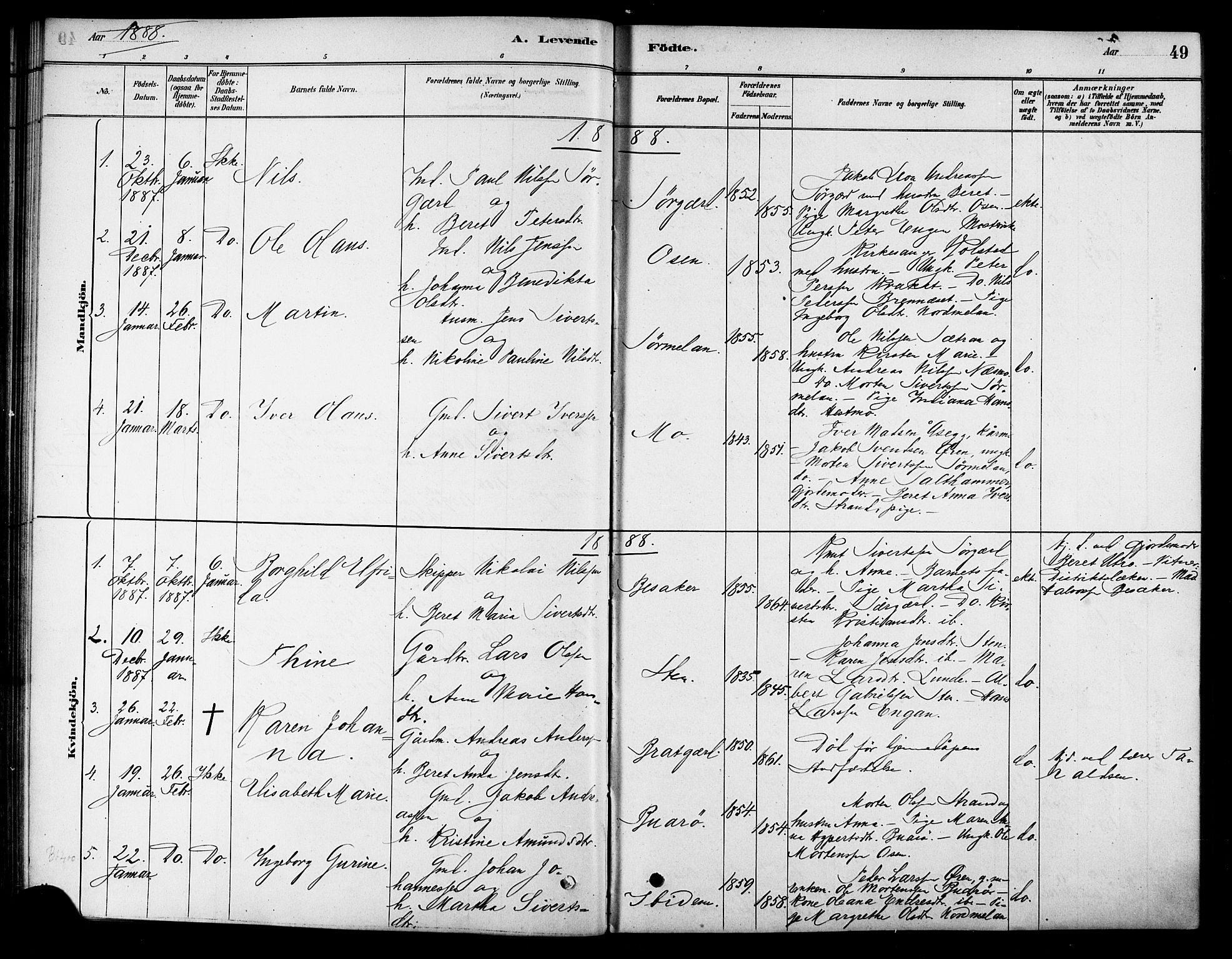 Ministerialprotokoller, klokkerbøker og fødselsregistre - Sør-Trøndelag, AV/SAT-A-1456/658/L0722: Ministerialbok nr. 658A01, 1879-1896, s. 49