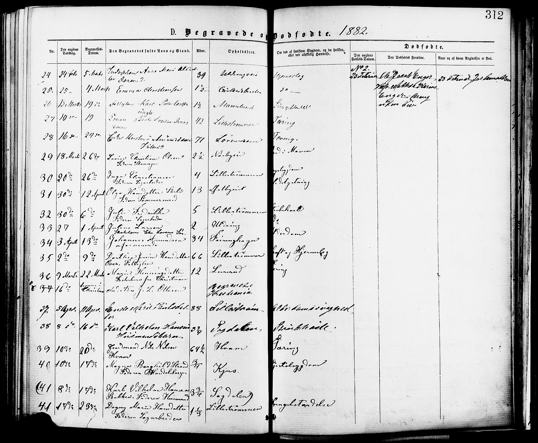 Skedsmo prestekontor Kirkebøker, SAO/A-10033a/F/Fa/L0012: Ministerialbok nr. I 12, 1876-1883, s. 312
