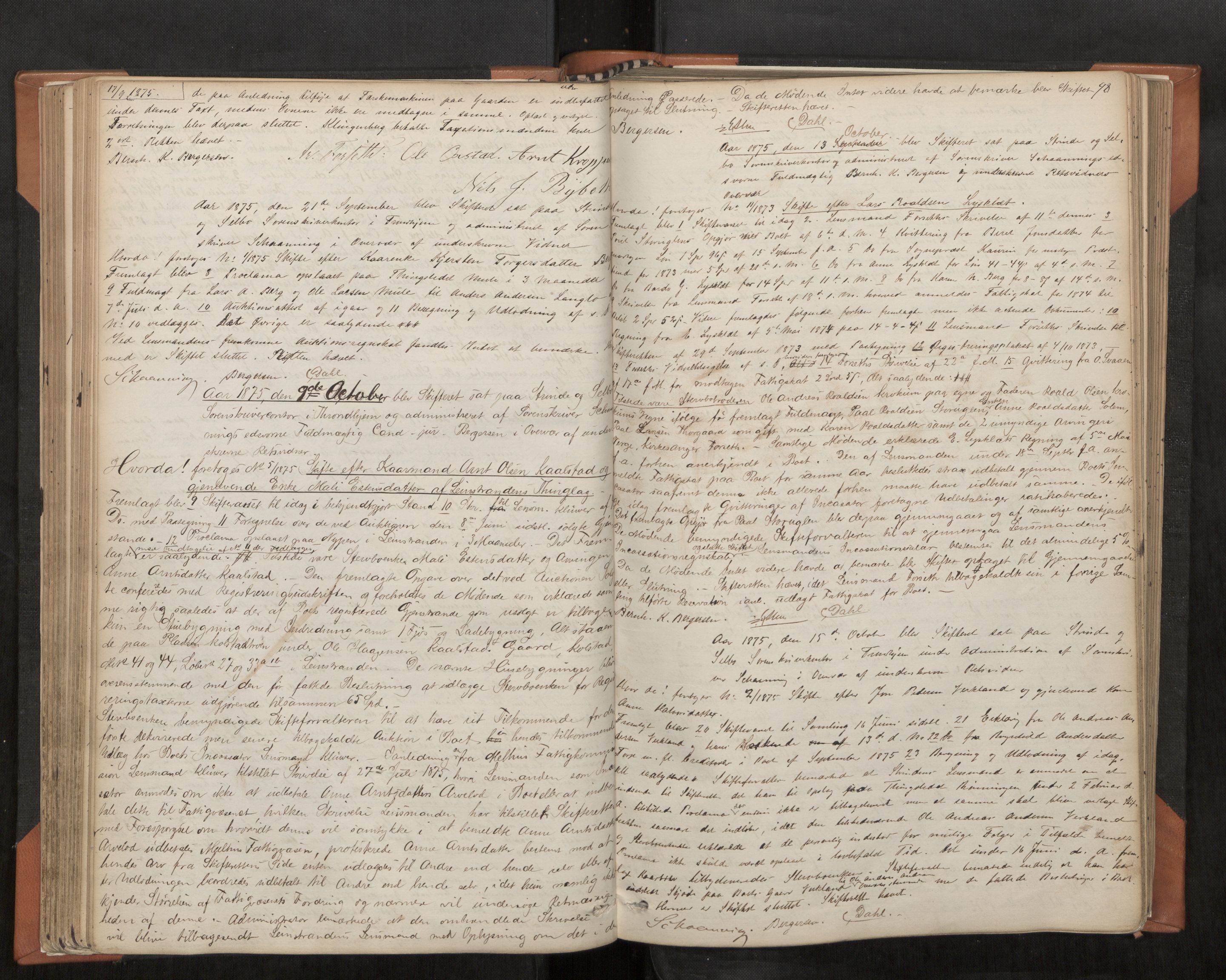 Strinda og Selbu sorenskriveri, AV/SAT-A-0015/3/3B/L0004: Skifteforhandlingsprot. 4 4, 1866-1883, s. 98
