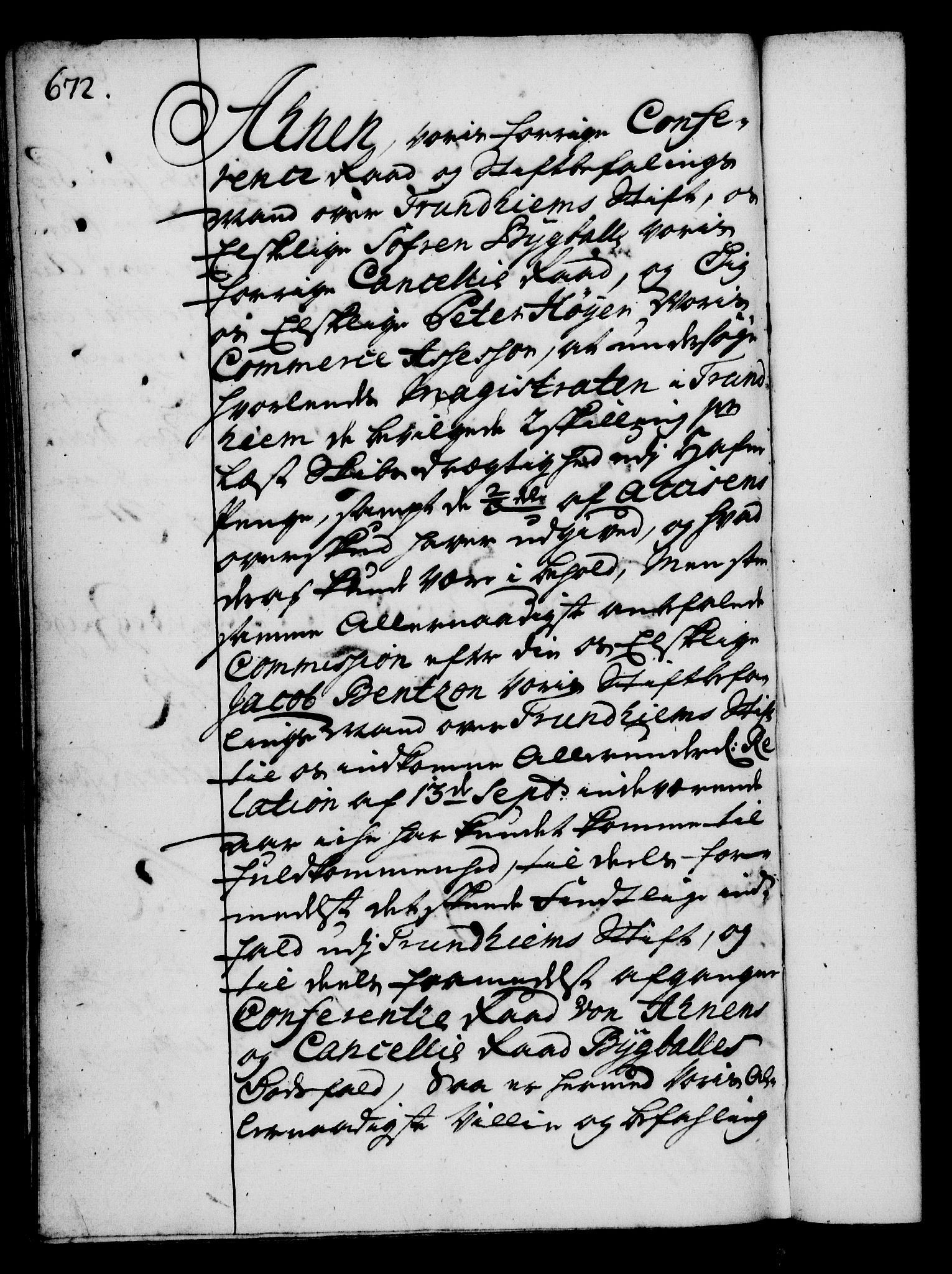 Rentekammeret, Kammerkanselliet, RA/EA-3111/G/Gg/Gga/L0002: Norsk ekspedisjonsprotokoll med register (merket RK 53.2), 1723-1727, s. 672