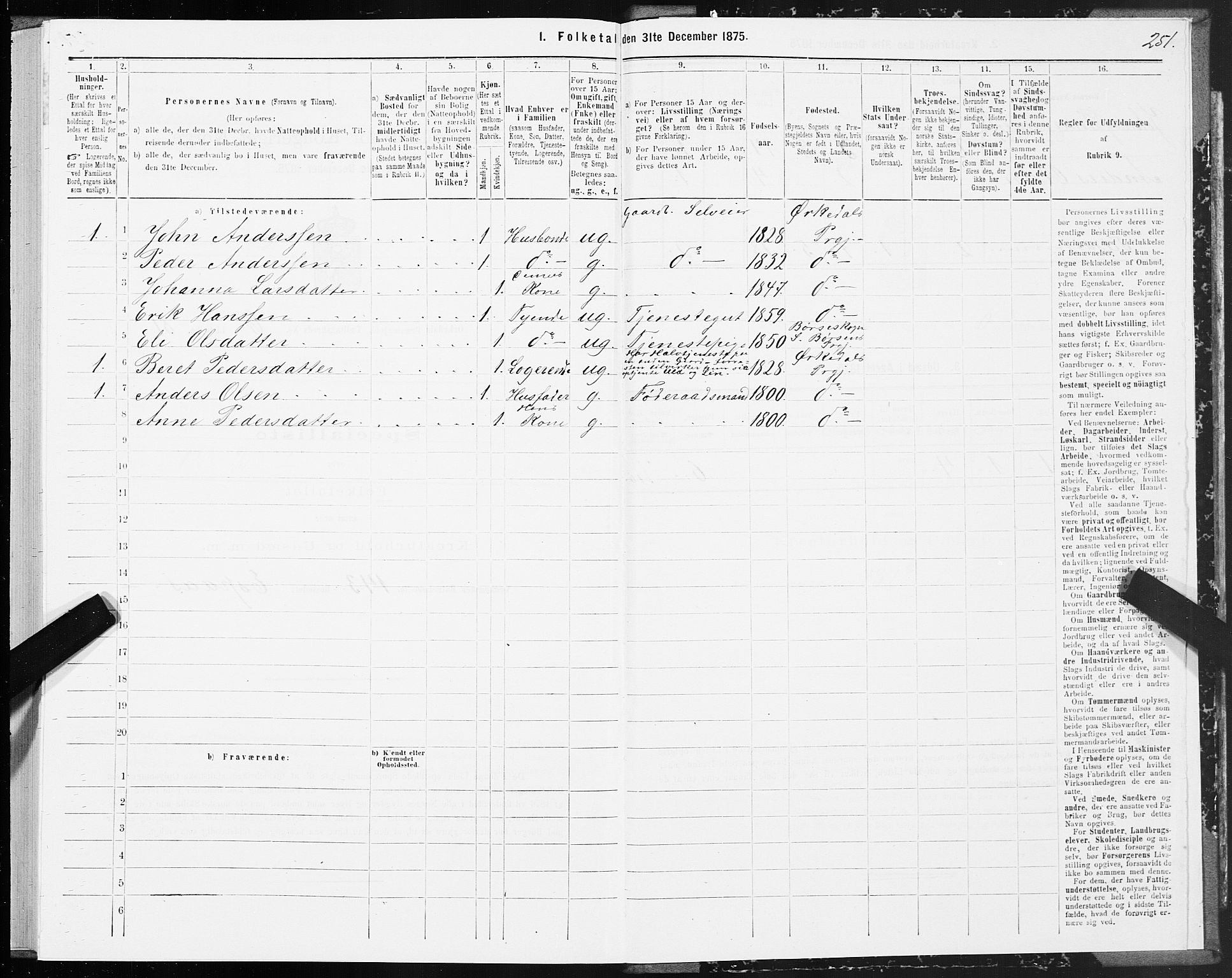 SAT, Folketelling 1875 for 1638P Orkdal prestegjeld, 1875, s. 3251