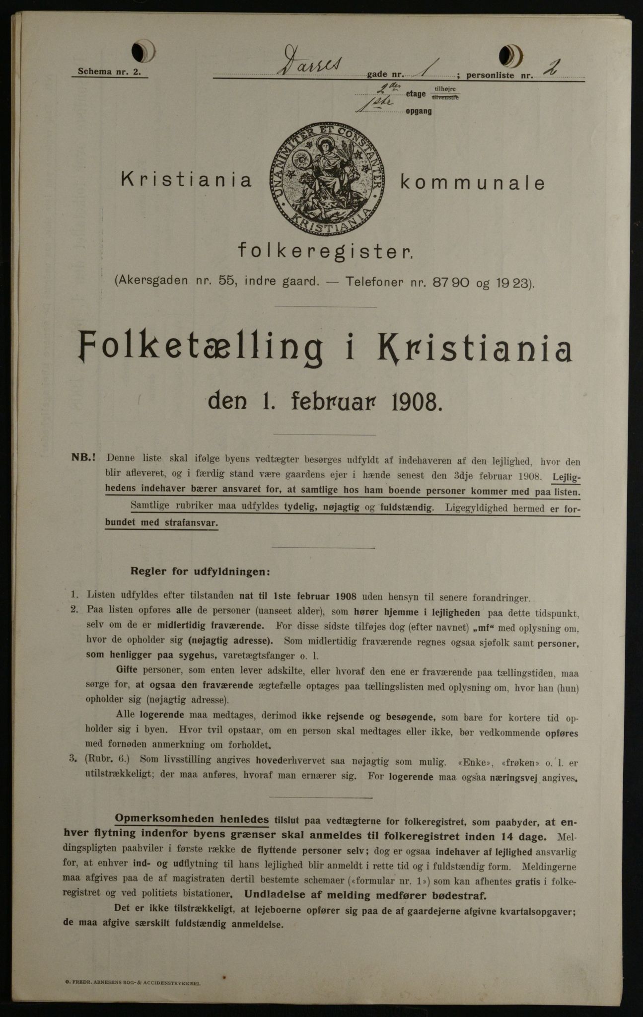 OBA, Kommunal folketelling 1.2.1908 for Kristiania kjøpstad, 1908, s. 14325