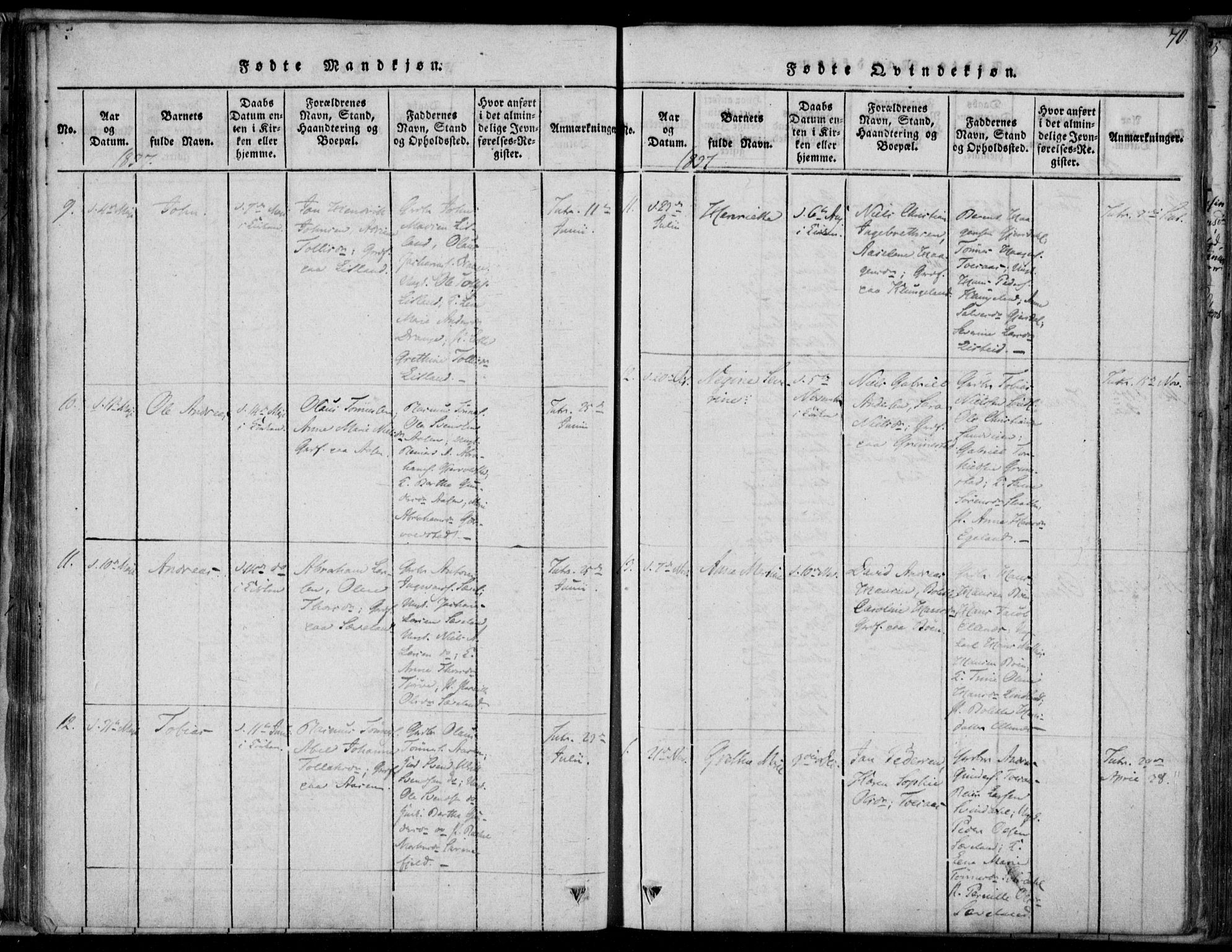 Herad sokneprestkontor, AV/SAK-1111-0018/F/Fa/Faa/L0003: Ministerialbok nr. A 3, 1816-1844, s. 70