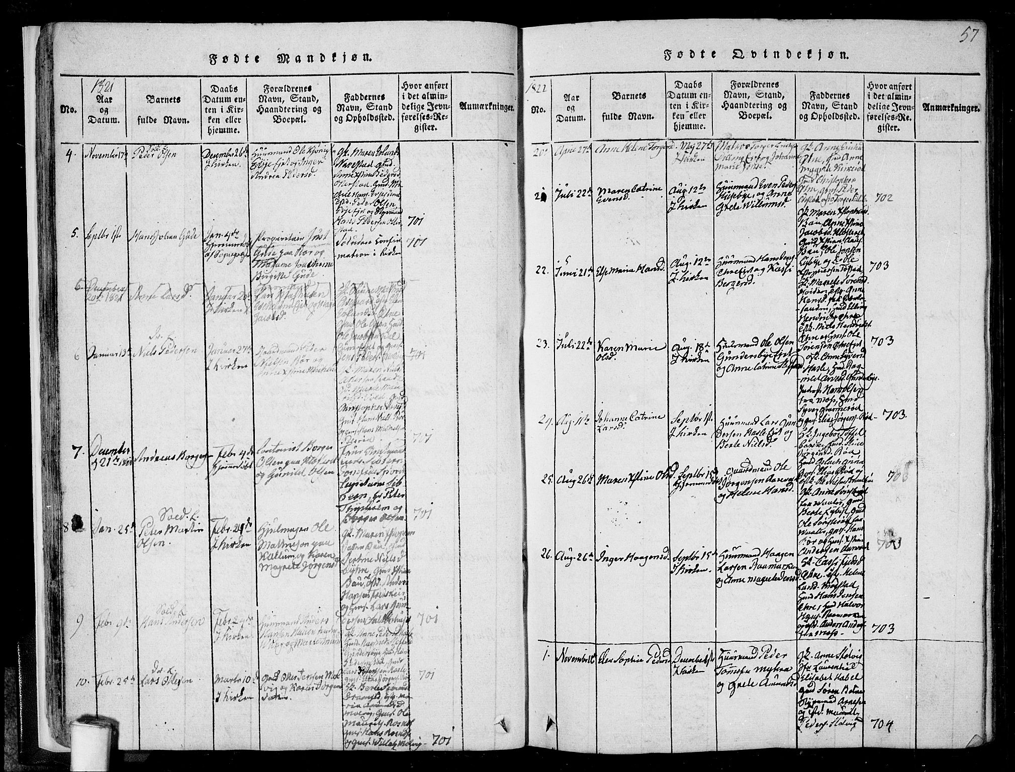 Rygge prestekontor Kirkebøker, AV/SAO-A-10084b/F/Fa/L0003: Ministerialbok nr. 3, 1814-1836, s. 56-57