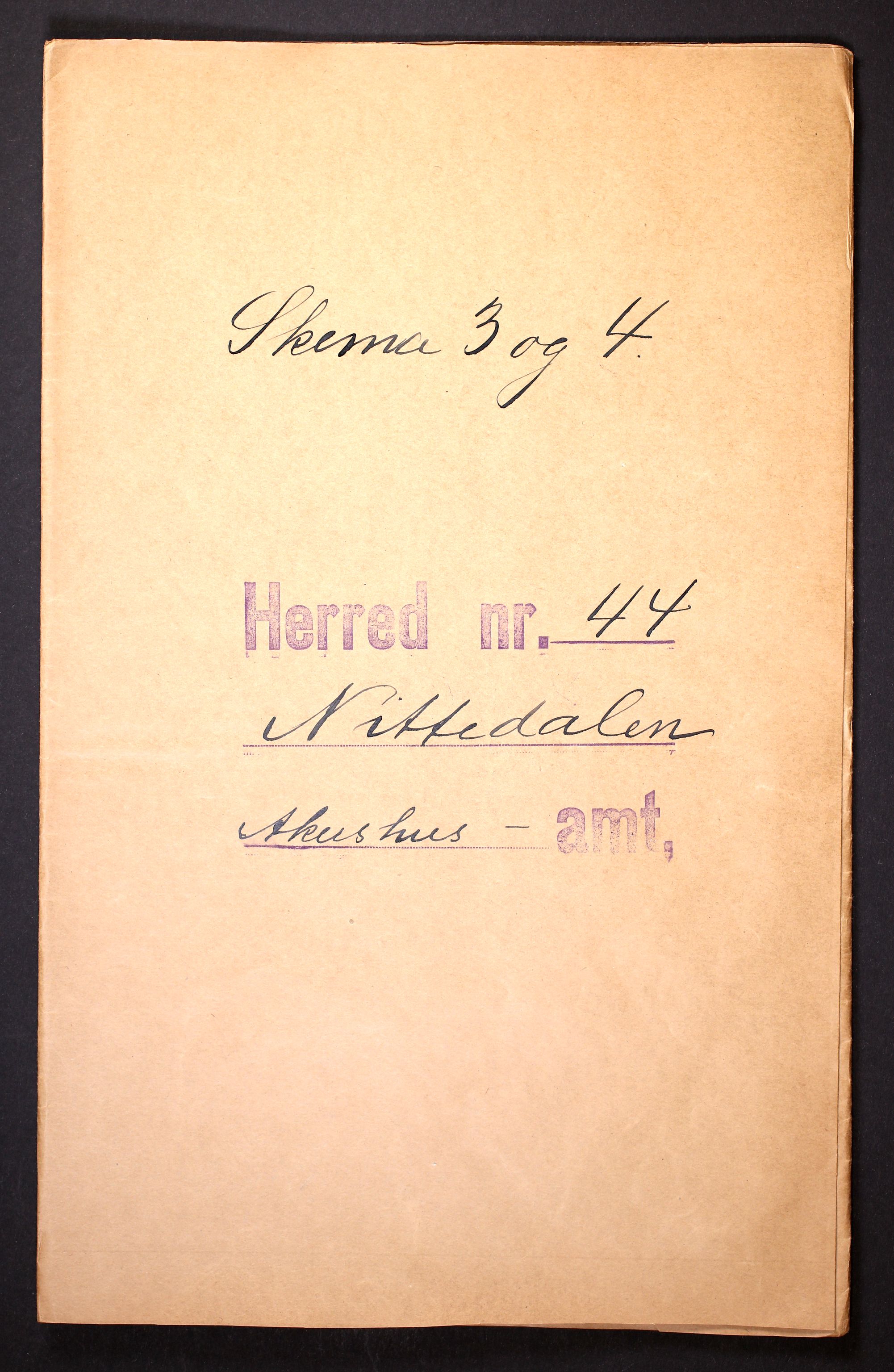RA, Folketelling 1910 for 0233 Nittedal herred, 1910, s. 1