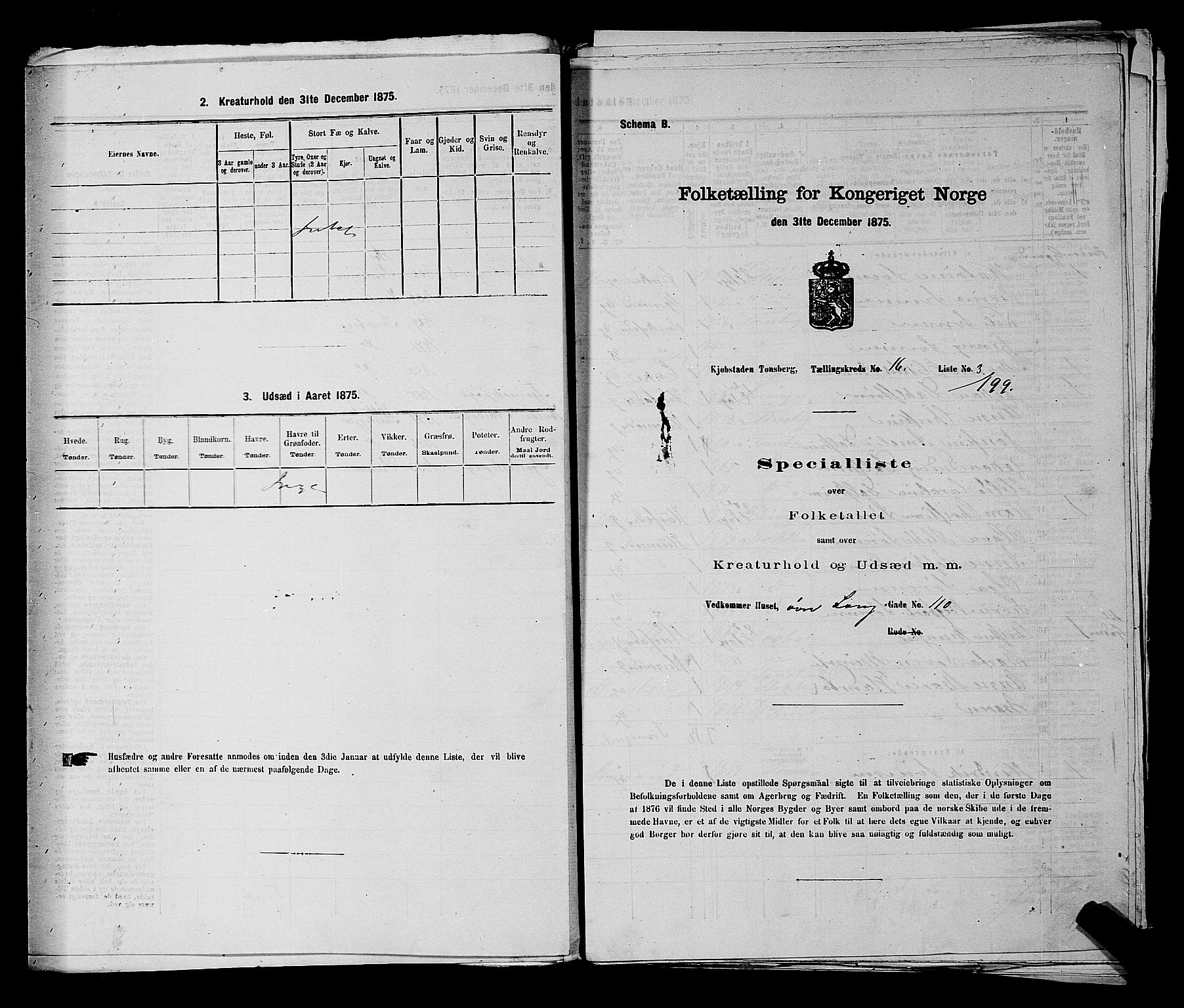 SAKO, Folketelling 1875 for 0705P Tønsberg prestegjeld, 1875, s. 490