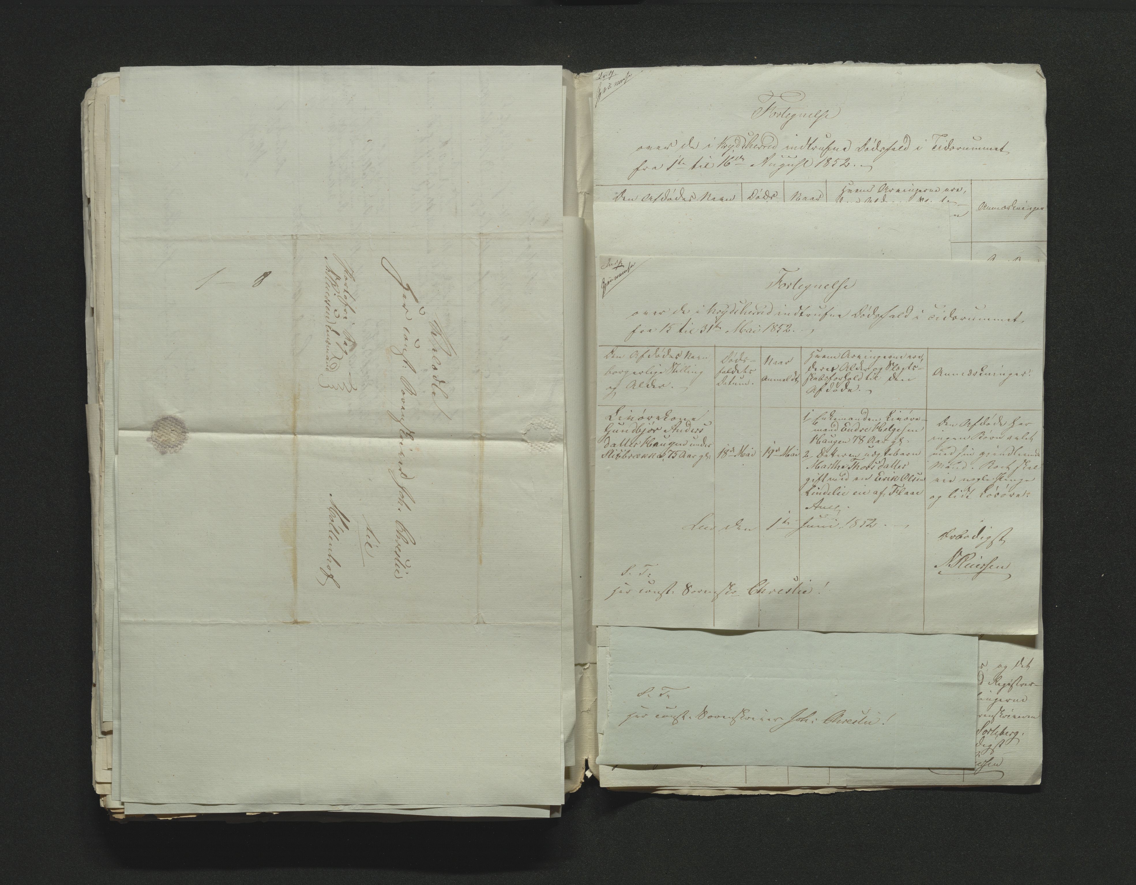 Eiker, Modum og Sigdal sorenskriveri, AV/SAKO-A-123/H/Ha/Hab/L0008: Dødsfallsmeldinger, 1850-1853