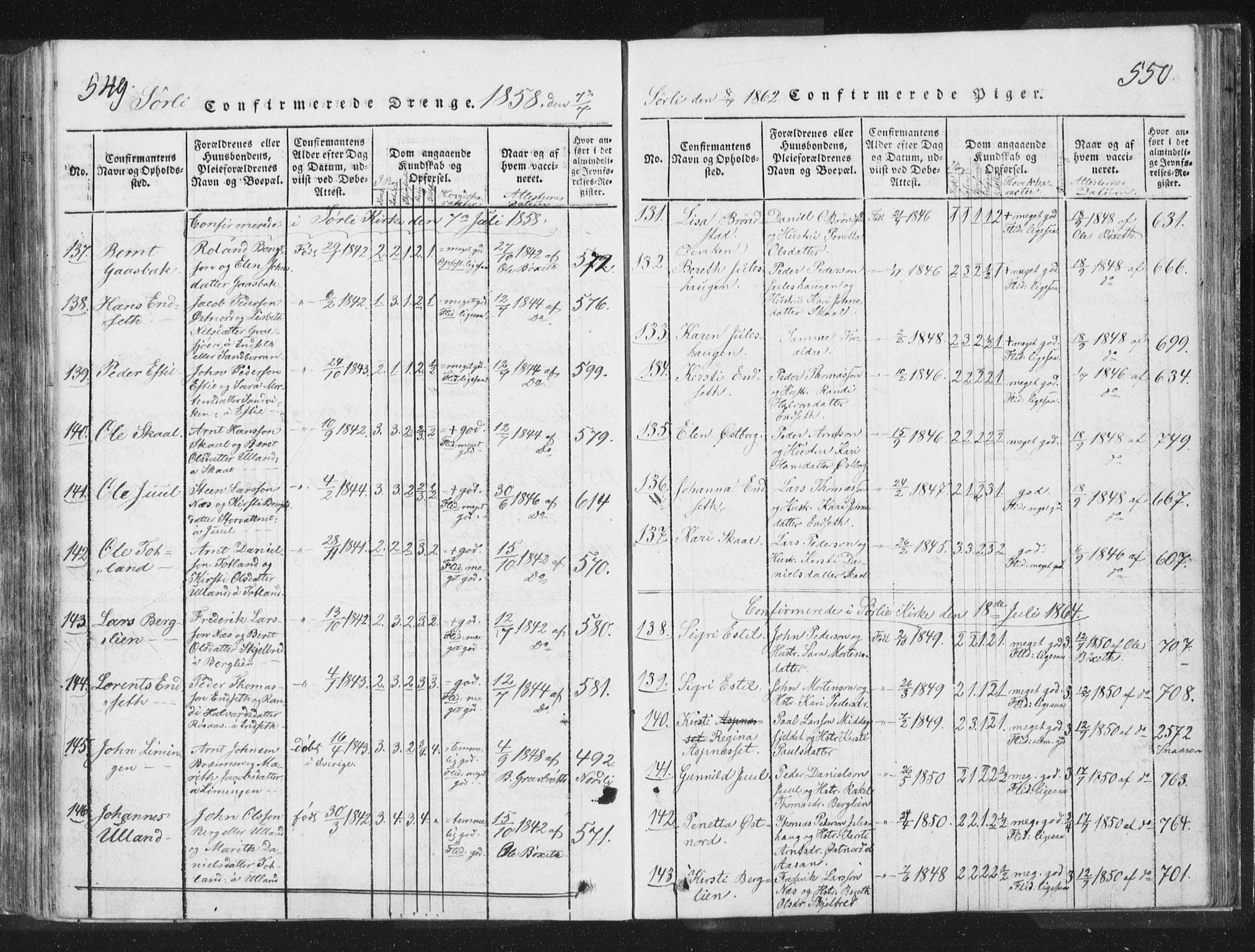 Ministerialprotokoller, klokkerbøker og fødselsregistre - Nord-Trøndelag, AV/SAT-A-1458/755/L0491: Ministerialbok nr. 755A01 /2, 1817-1864, s. 549-550