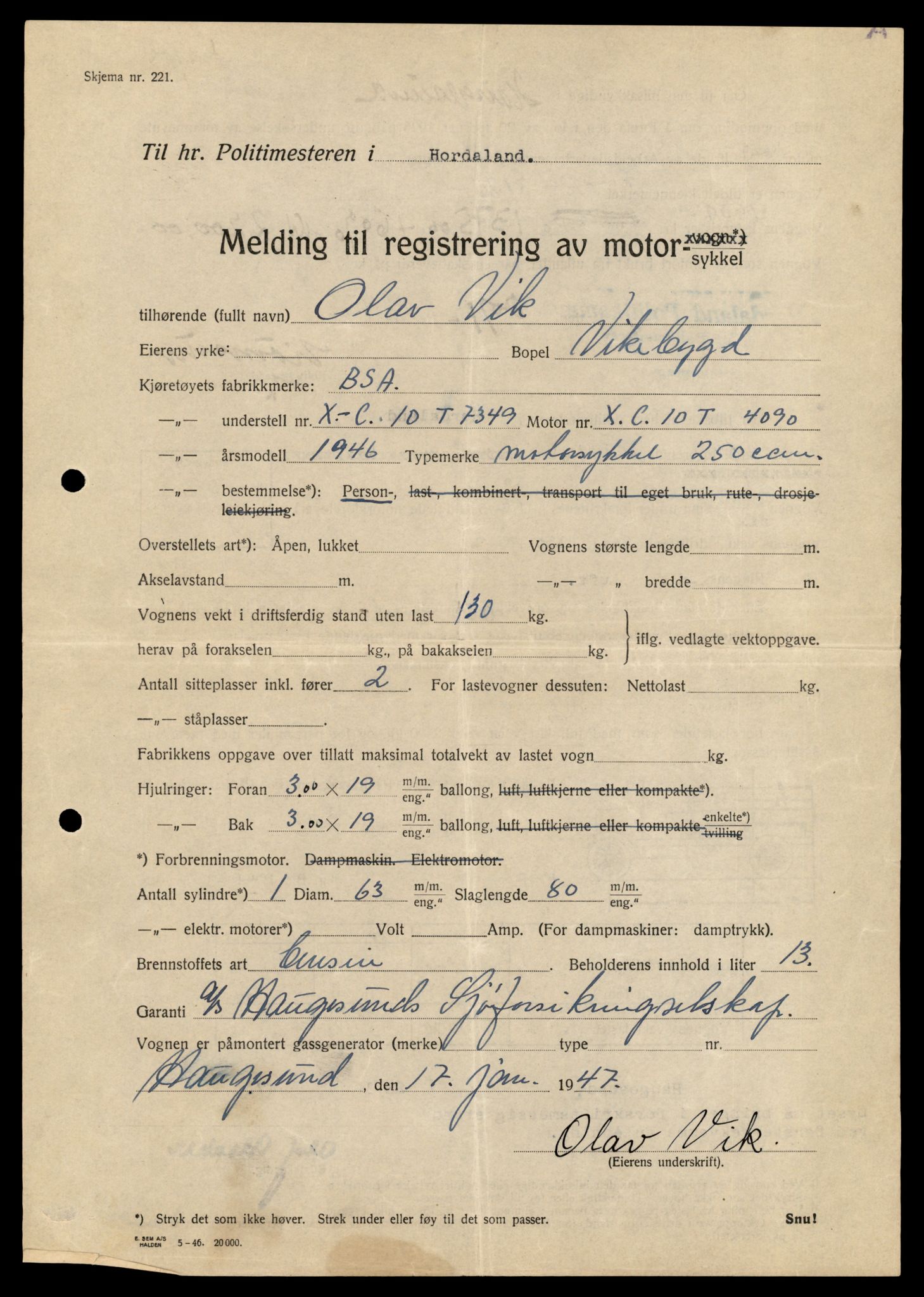 Møre og Romsdal vegkontor - Ålesund trafikkstasjon, AV/SAT-A-4099/F/Fe/L0026: Registreringskort for kjøretøy T 11046 - T 11160, 1927-1998, s. 1239