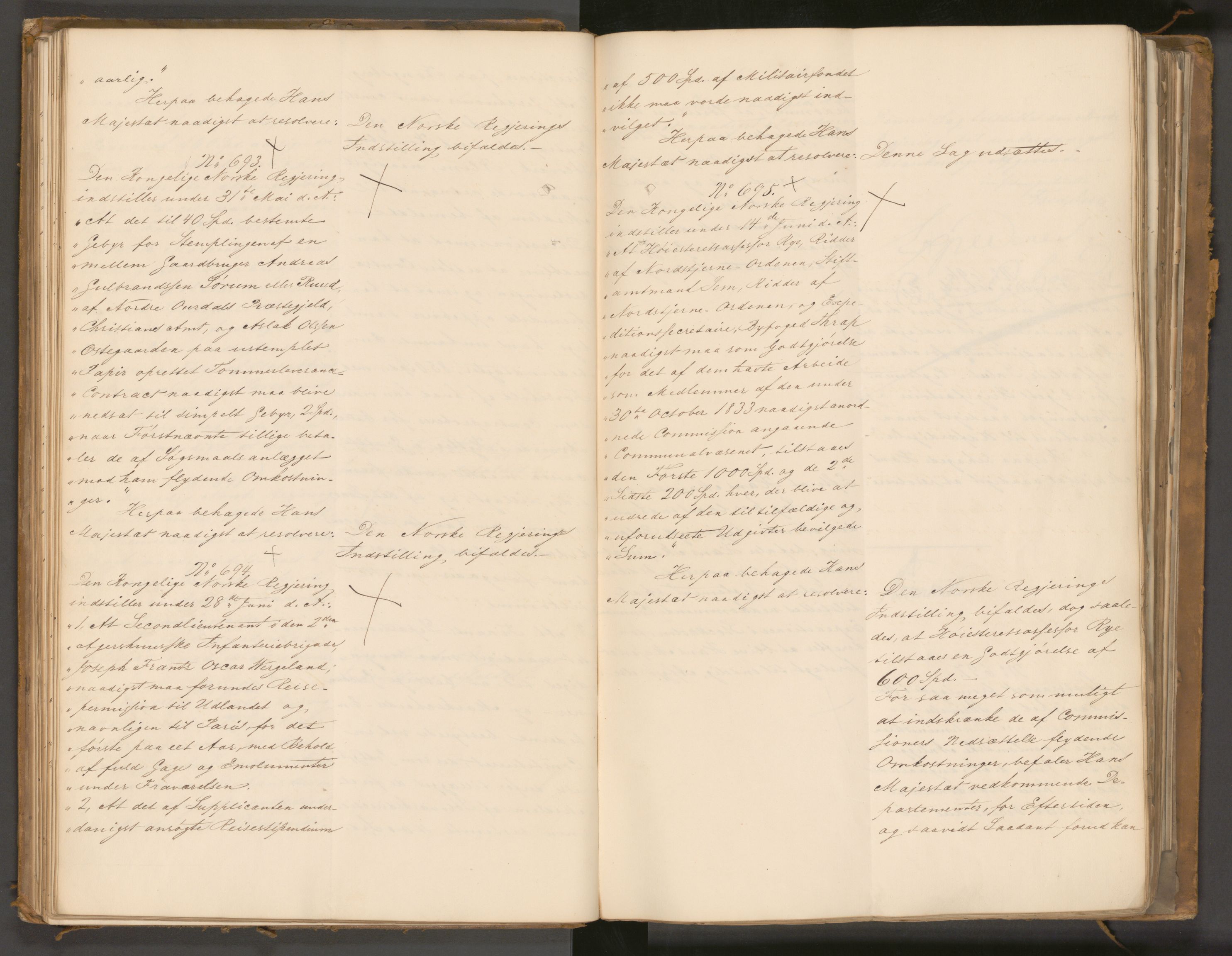 Statsrådssekretariatet, AV/RA-S-1001/A/Ab/L0043: Kgl. res. nr. 632-1192, 2. halvår, 1836