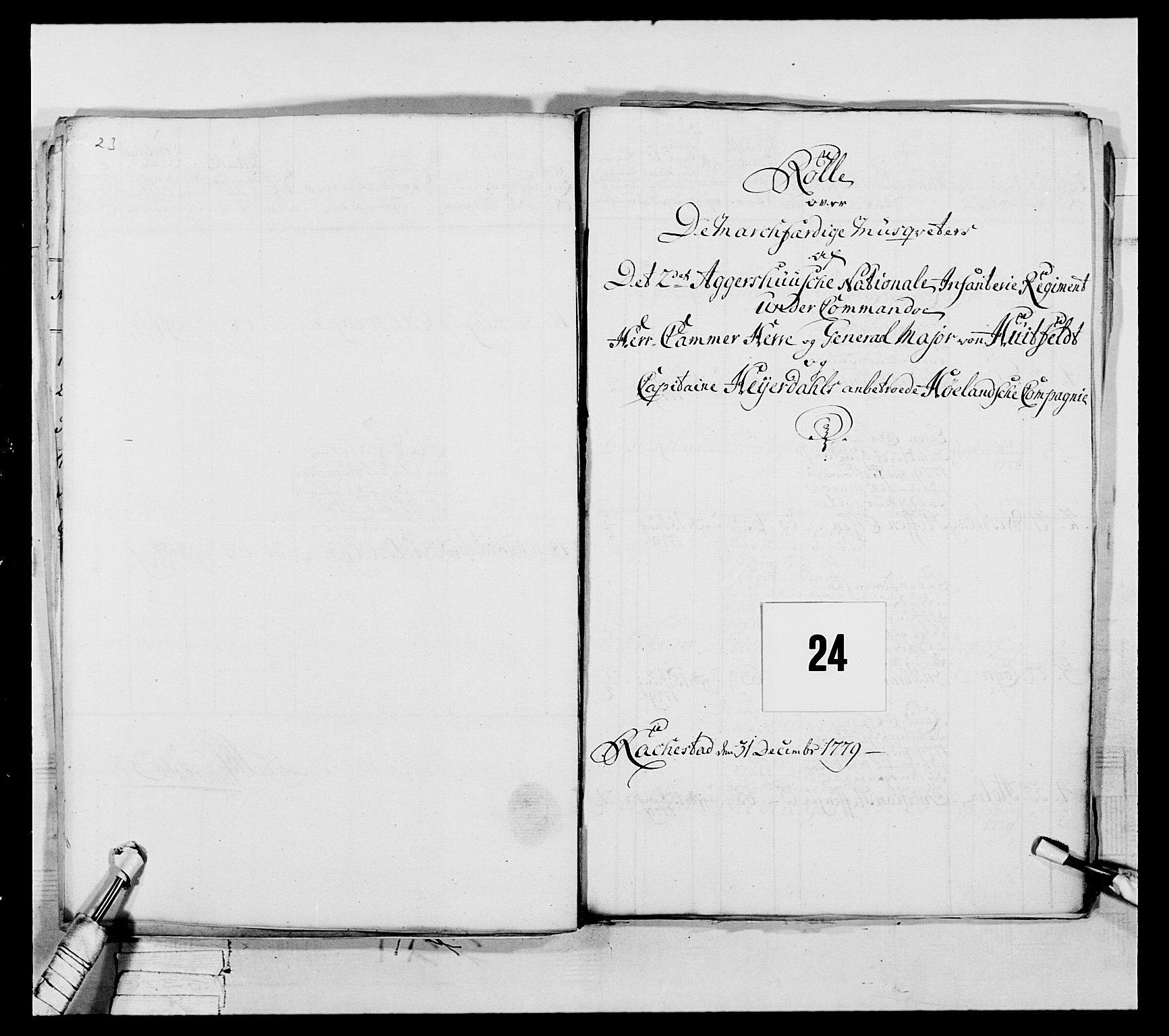 Generalitets- og kommissariatskollegiet, Det kongelige norske kommissariatskollegium, AV/RA-EA-5420/E/Eh/L0044: 2. Akershusiske nasjonale infanteriregiment, 1779-1787, s. 79