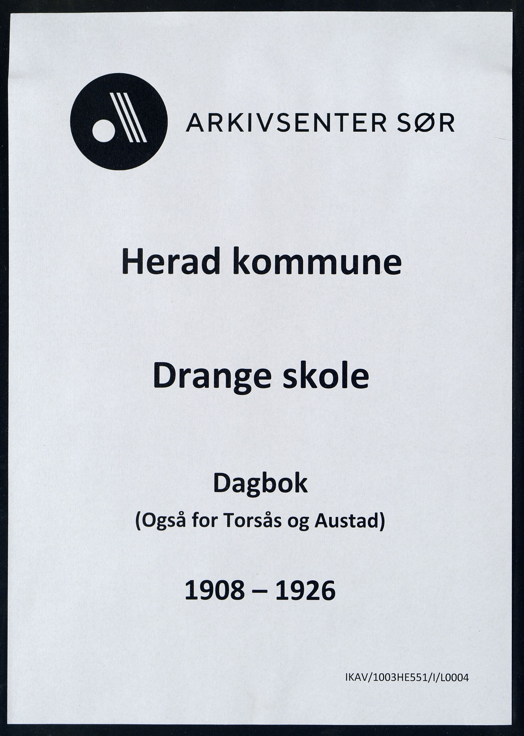 Herad kommune - Drange Skole, IKAV/1003HE551/I/L0004: Dagbok, 1908-1926