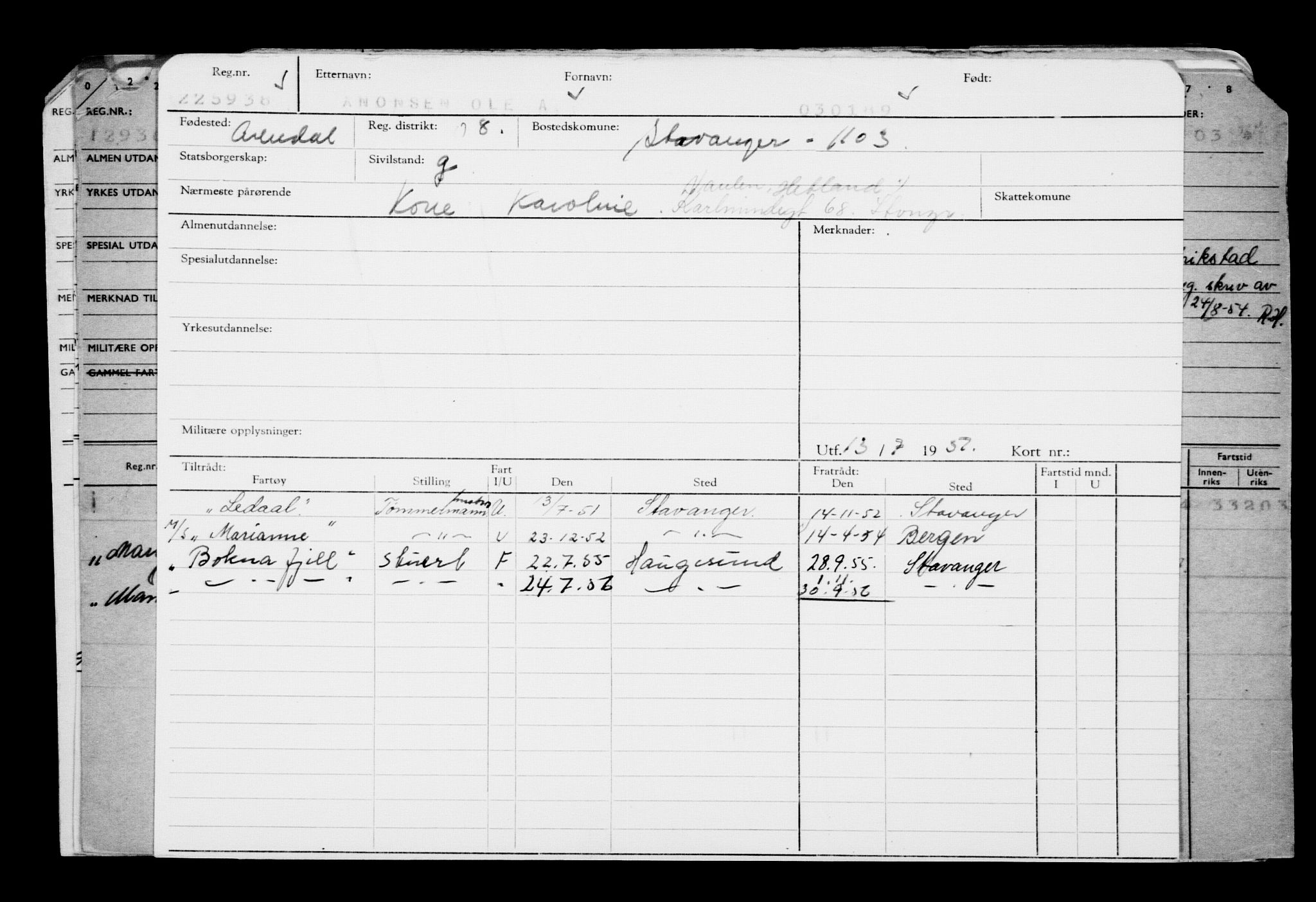 Direktoratet for sjømenn, AV/RA-S-3545/G/Gb/L0006: Hovedkort, 1889, s. 3