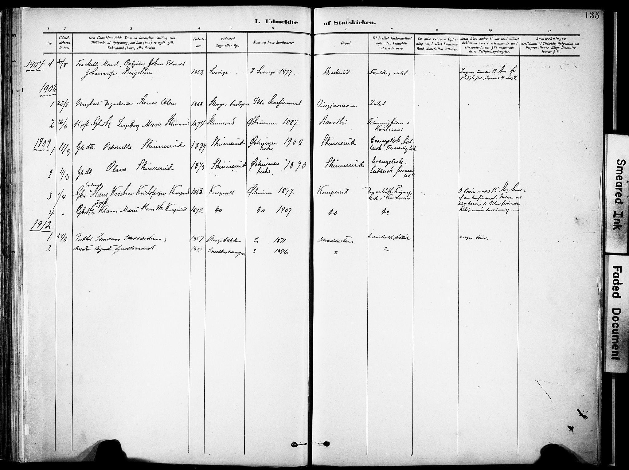 Nordre Land prestekontor, SAH/PREST-124/H/Ha/Haa/L0006: Ministerialbok nr. 6, 1897-1914, s. 135