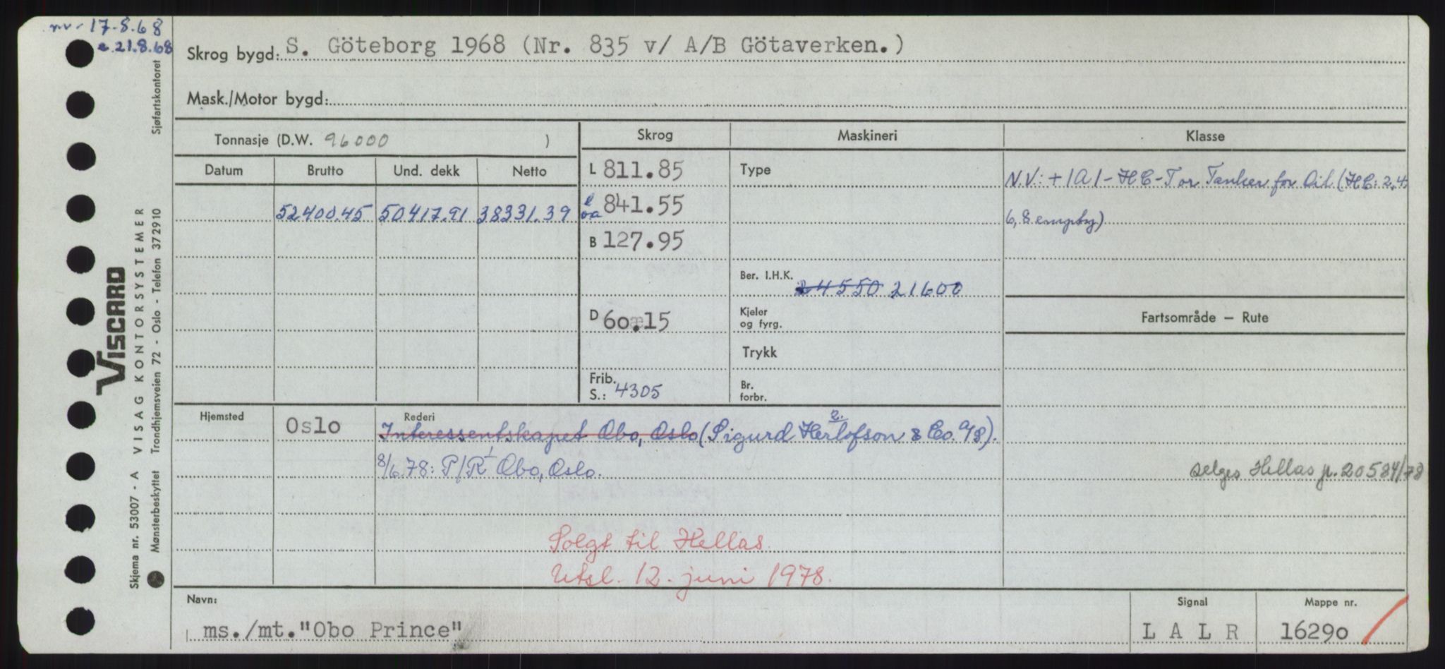 Sjøfartsdirektoratet med forløpere, Skipsmålingen, RA/S-1627/H/Hd/L0028: Fartøy, O, s. 41