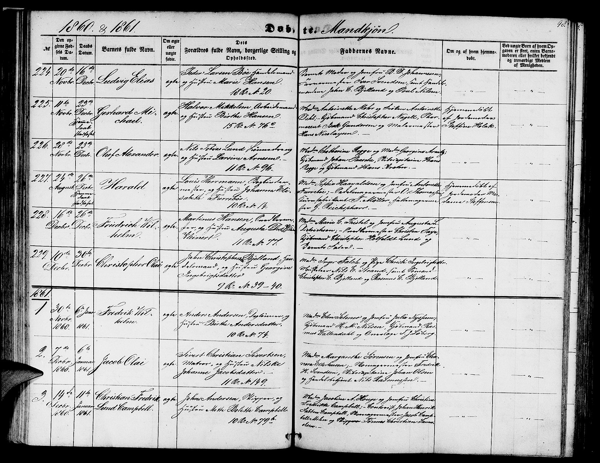 Domkirken sokneprestembete, AV/SAB-A-74801/H/Hab/L0011: Klokkerbok nr. B 4, 1856-1862, s. 98