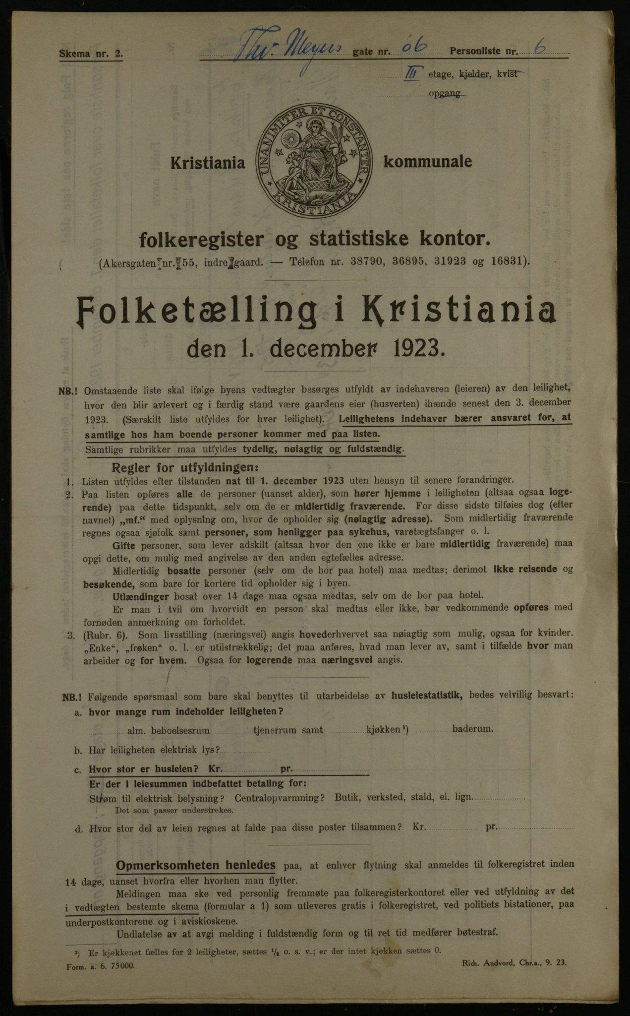 OBA, Kommunal folketelling 1.12.1923 for Kristiania, 1923, s. 122402