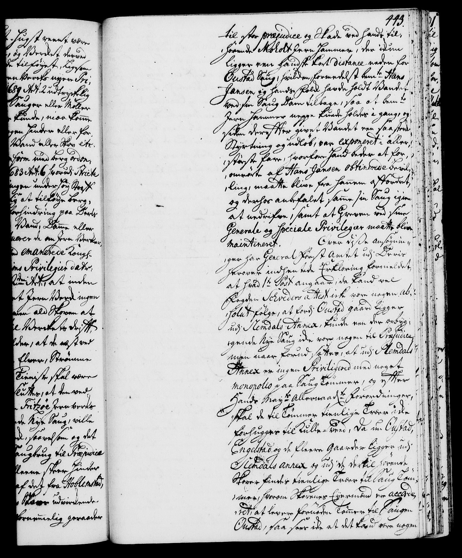 Rentekammeret, Kammerkanselliet, AV/RA-EA-3111/G/Gh/Gha/L0024: Norsk ekstraktmemorialprotokoll (merket RK 53.69), 1742-1743, s. 443