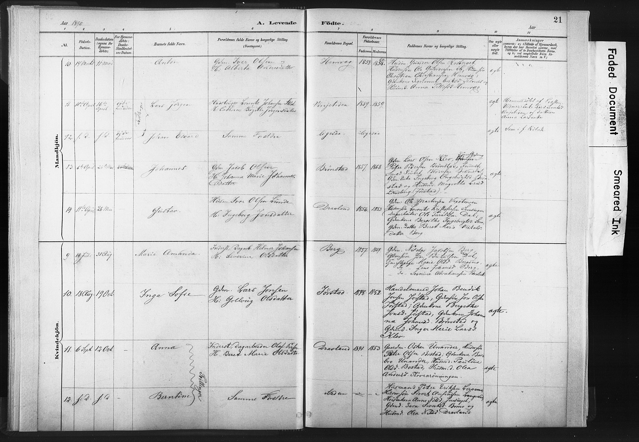 Ministerialprotokoller, klokkerbøker og fødselsregistre - Nord-Trøndelag, SAT/A-1458/749/L0474: Ministerialbok nr. 749A08, 1887-1903, s. 21