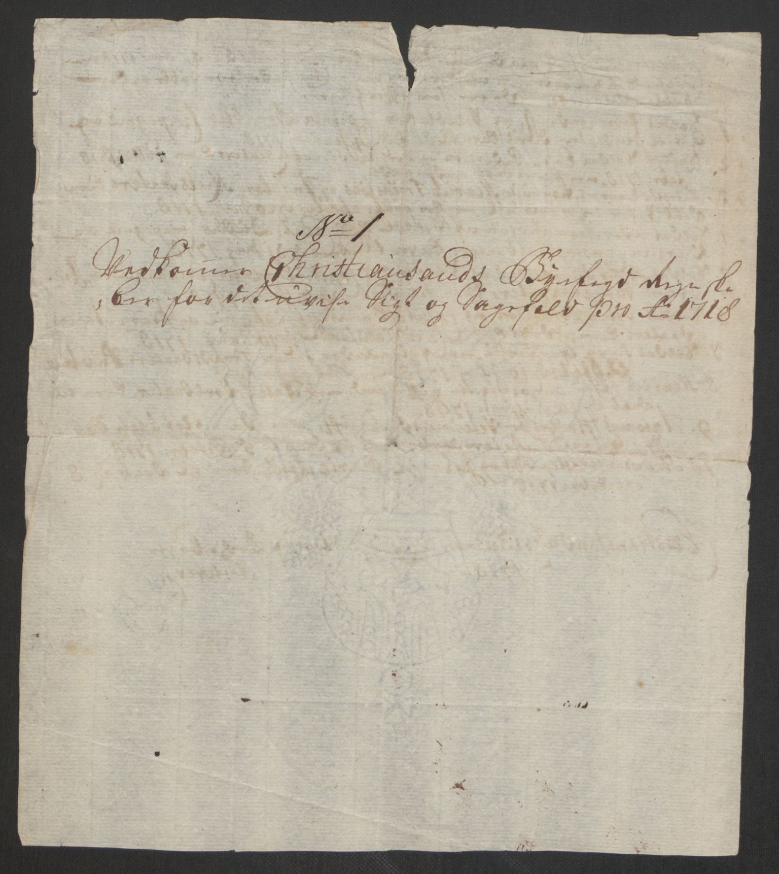 Rentekammeret inntil 1814, Reviderte regnskaper, Byregnskaper, AV/RA-EA-4066/R/Rm/L0285: [M18] Sikt og sakefall, 1681-1718, s. 579