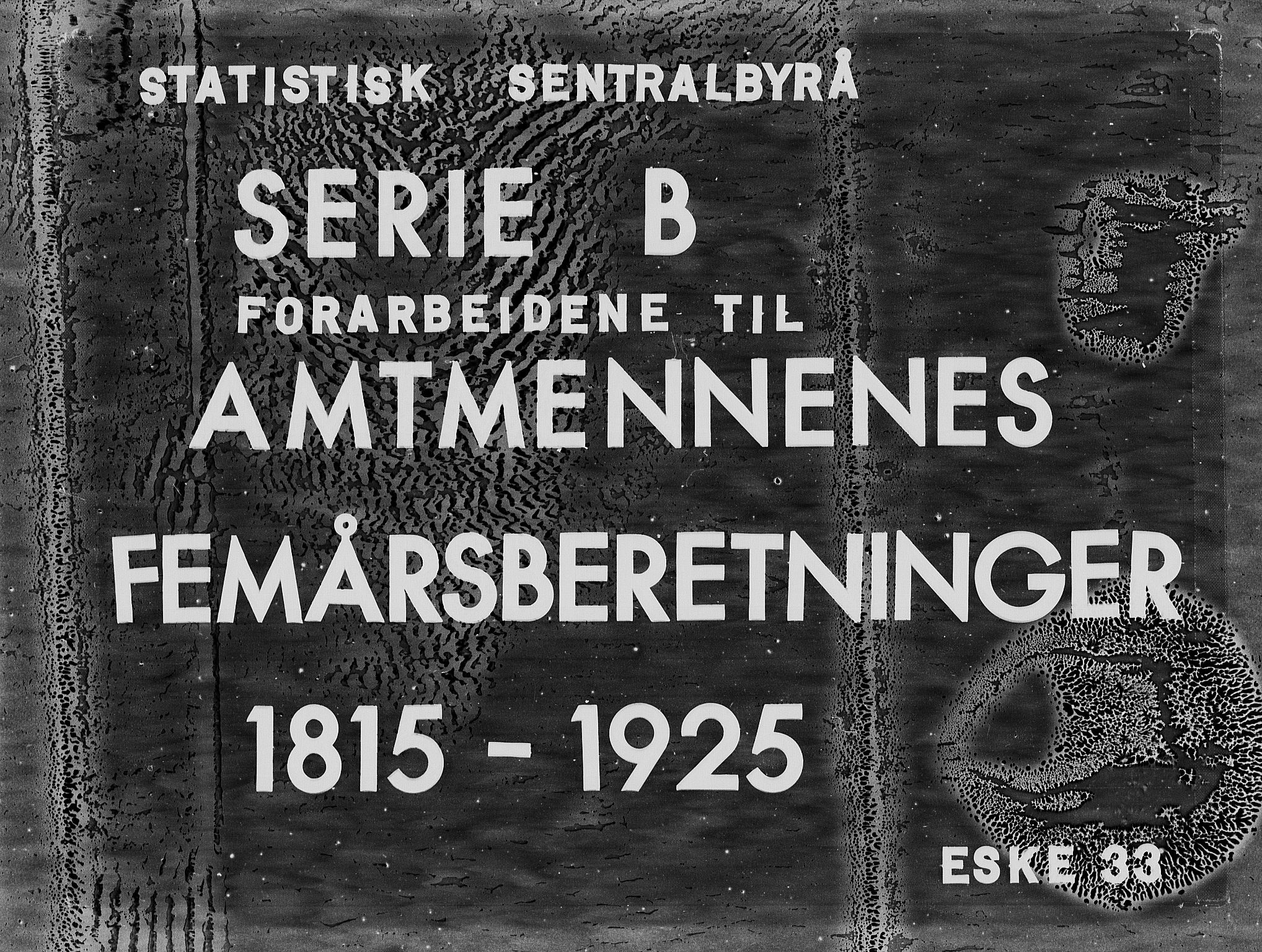 Statistisk sentralbyrå, Næringsøkonomiske emner, Generelt - Amtmennenes femårsberetninger, RA/S-2233/F/Fa/L0033: --, 1866-1870, s. 1
