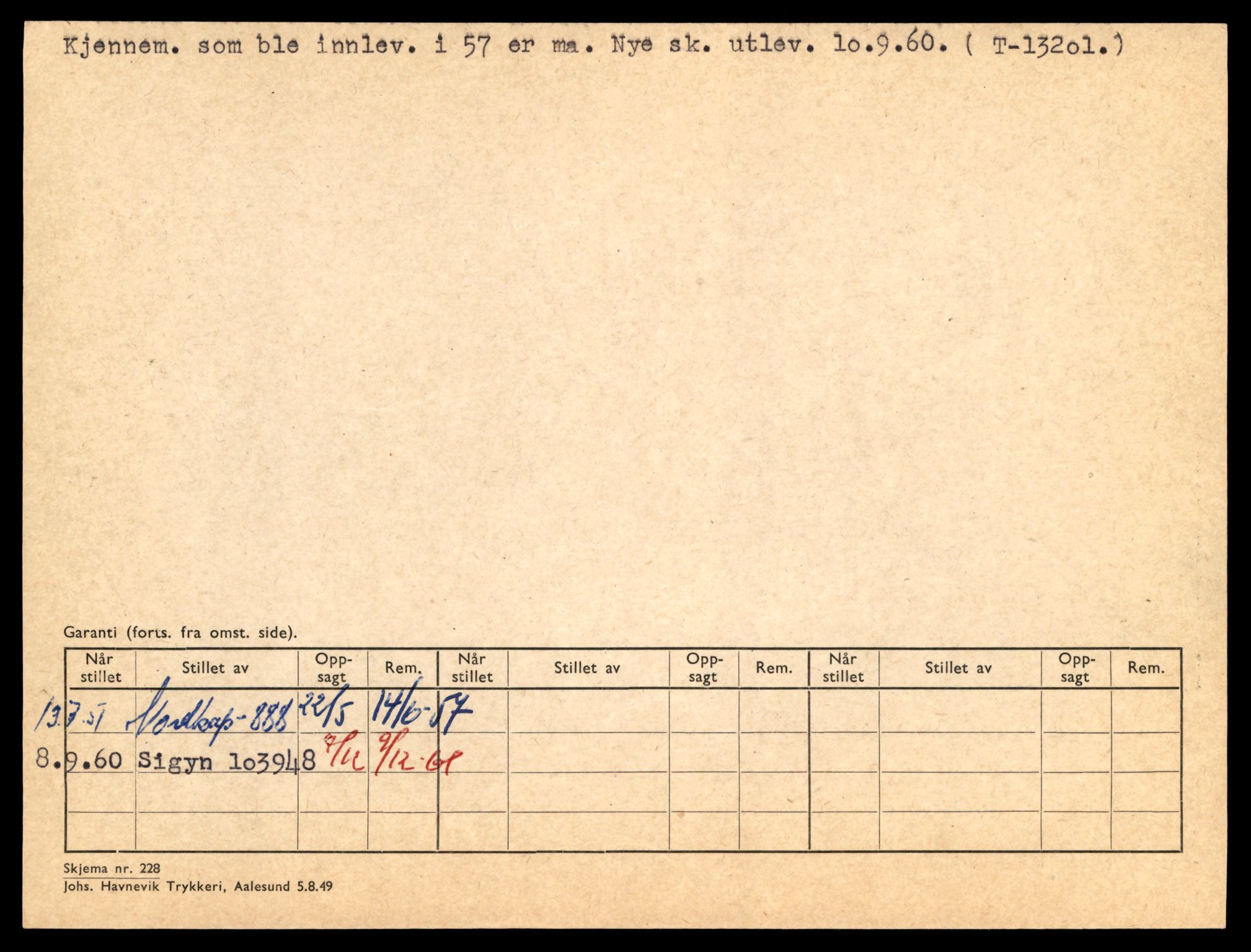 Møre og Romsdal vegkontor - Ålesund trafikkstasjon, AV/SAT-A-4099/F/Fe/L0038: Registreringskort for kjøretøy T 13180 - T 13360, 1927-1998, s. 340