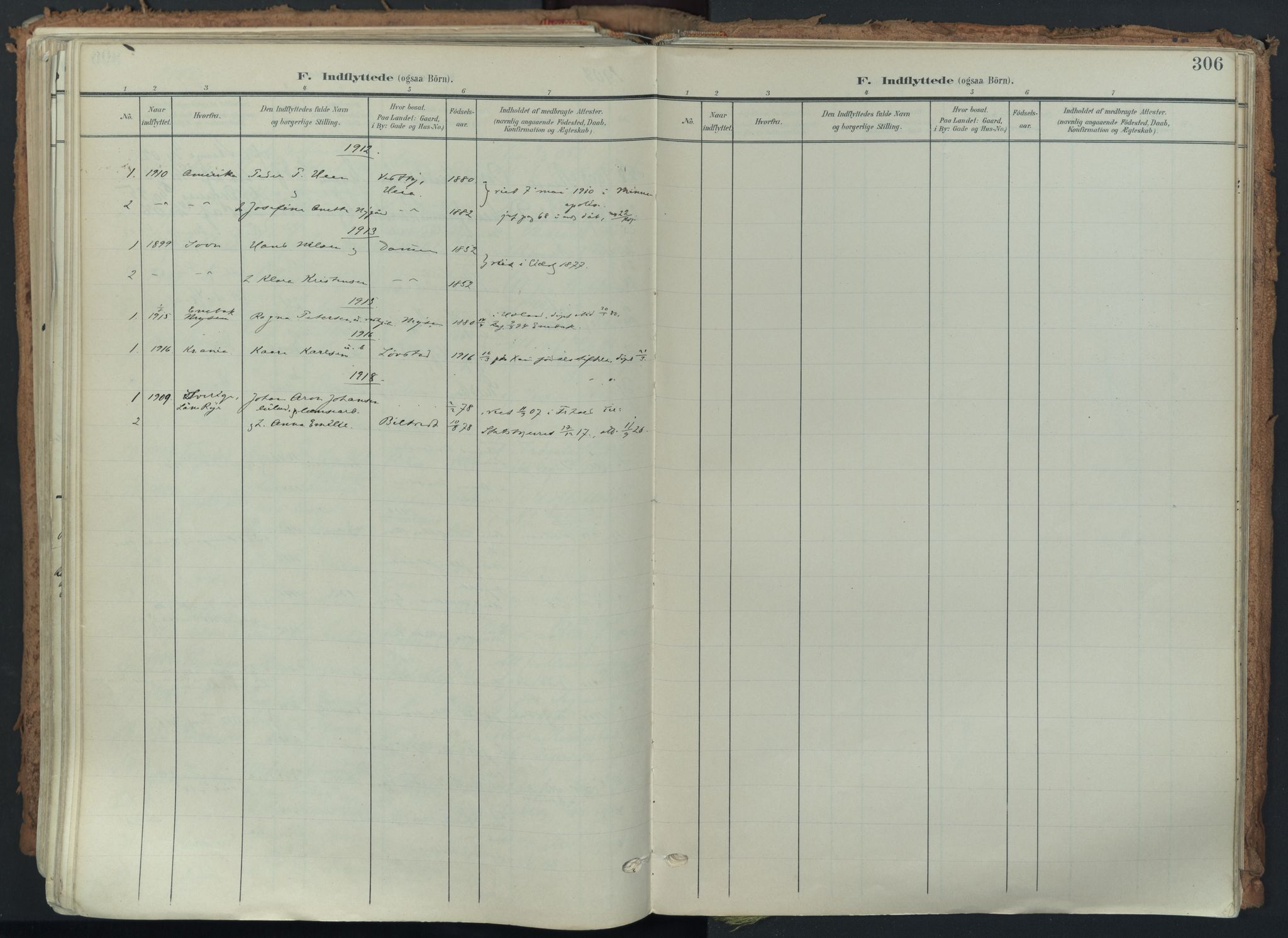 Eidsberg prestekontor Kirkebøker, AV/SAO-A-10905/F/Fa/L0014: Ministerialbok nr. I 14, 1902-1919, s. 306