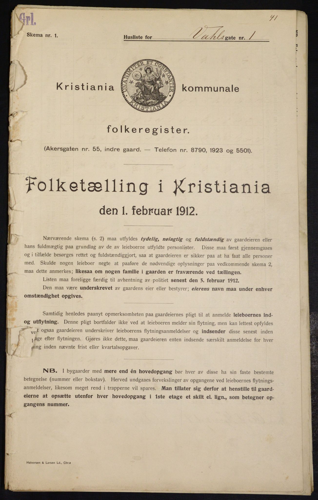 OBA, Kommunal folketelling 1.2.1912 for Kristiania, 1912, s. 121388