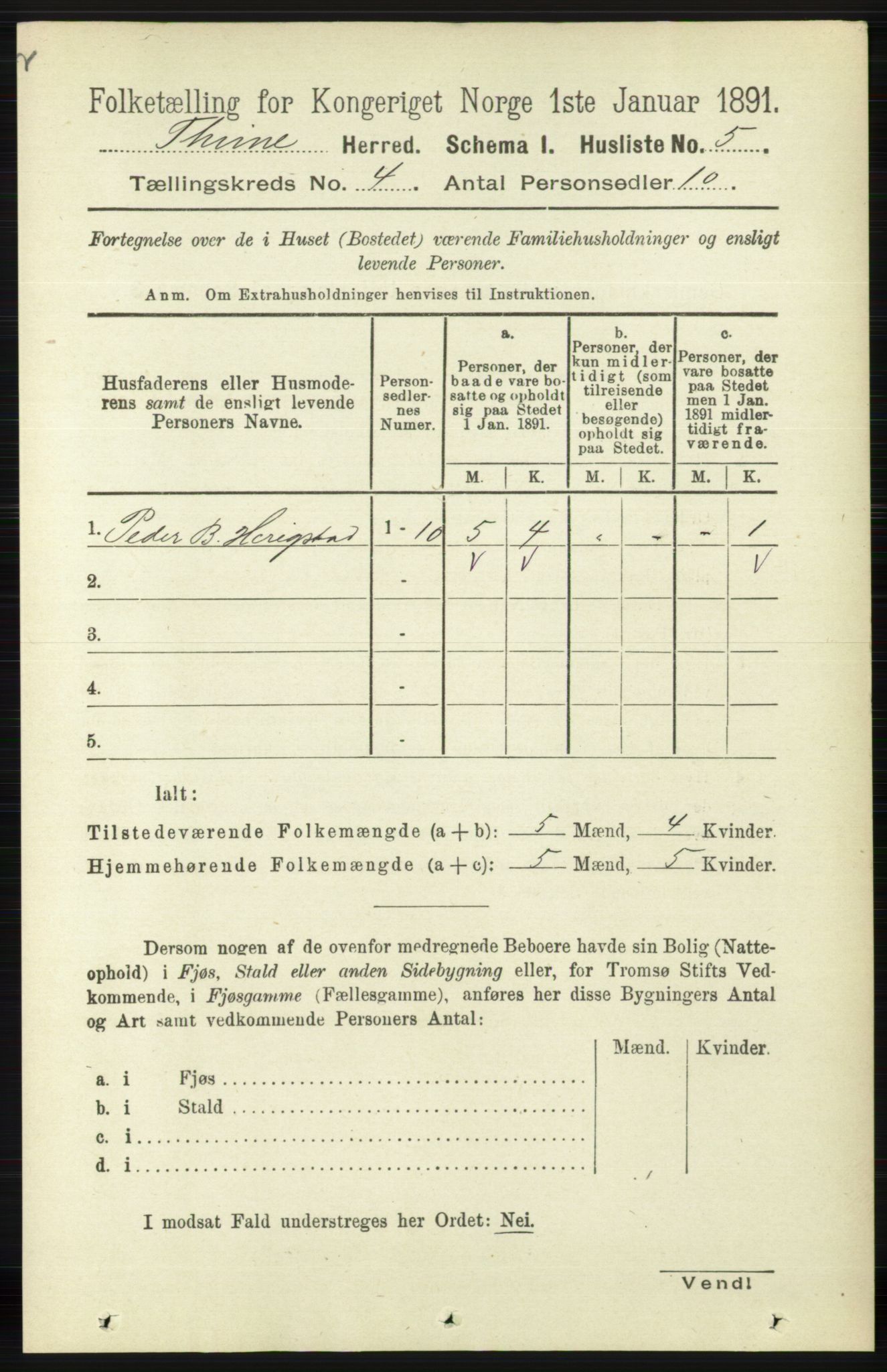 RA, Folketelling 1891 for 1121 Time herred, 1891, s. 1306