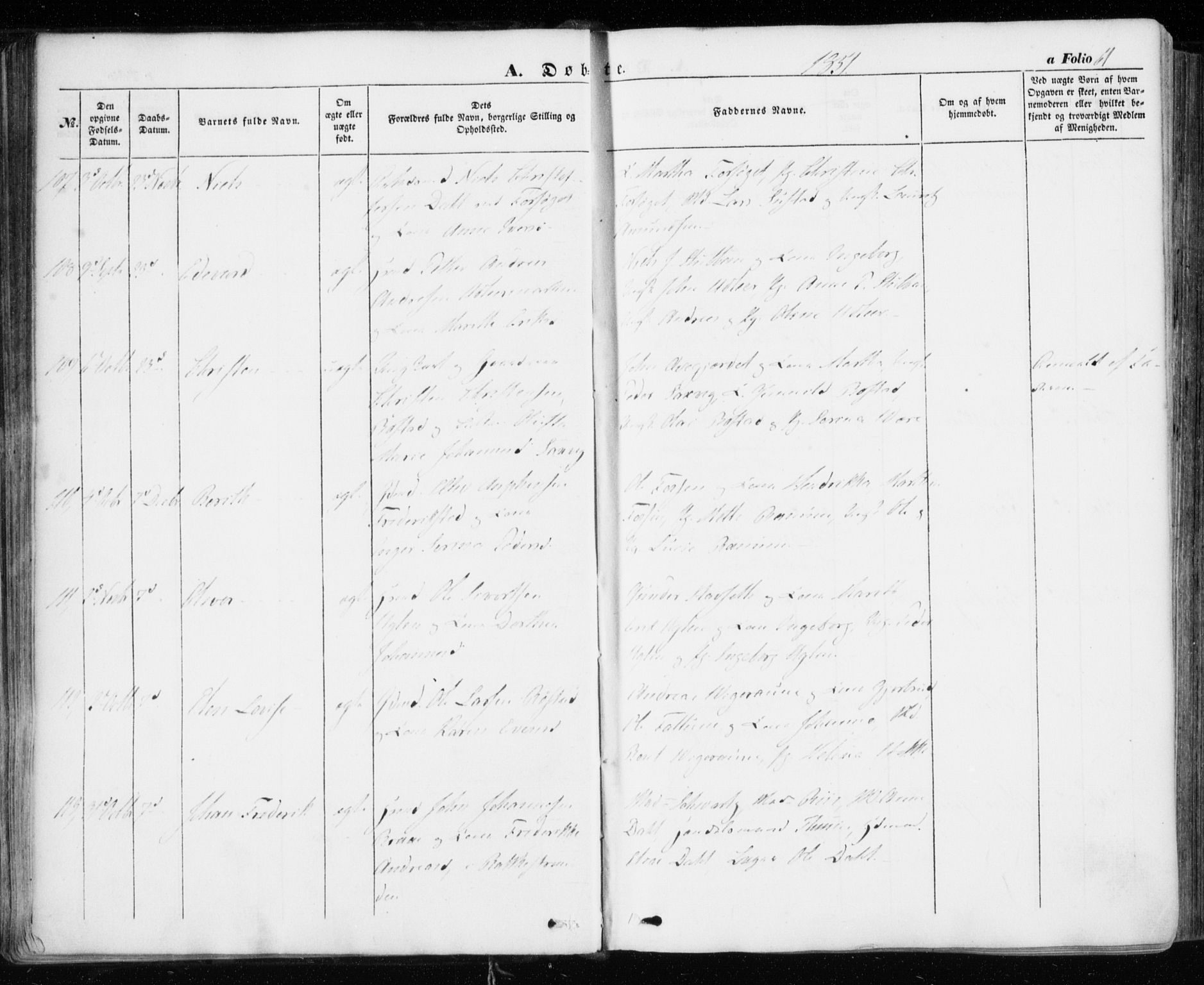 Ministerialprotokoller, klokkerbøker og fødselsregistre - Sør-Trøndelag, SAT/A-1456/606/L0291: Ministerialbok nr. 606A06, 1848-1856, s. 61