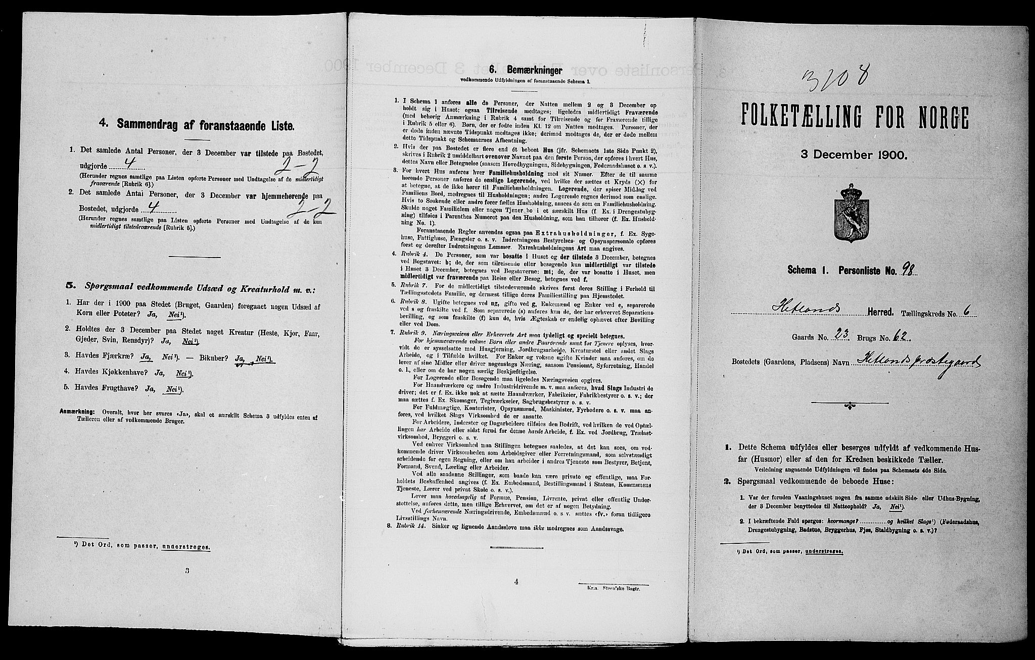 SAST, Folketelling 1900 for 1126 Hetland herred, 1900, s. 934