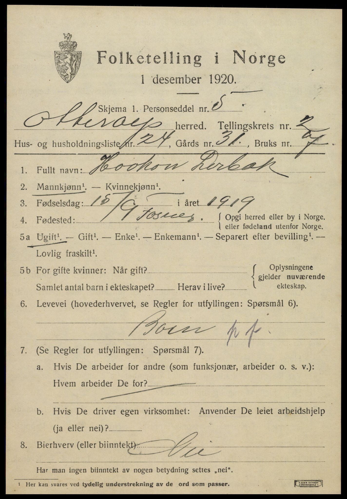 SAT, Folketelling 1920 for 1747 Otterøy herred, 1920, s. 1379