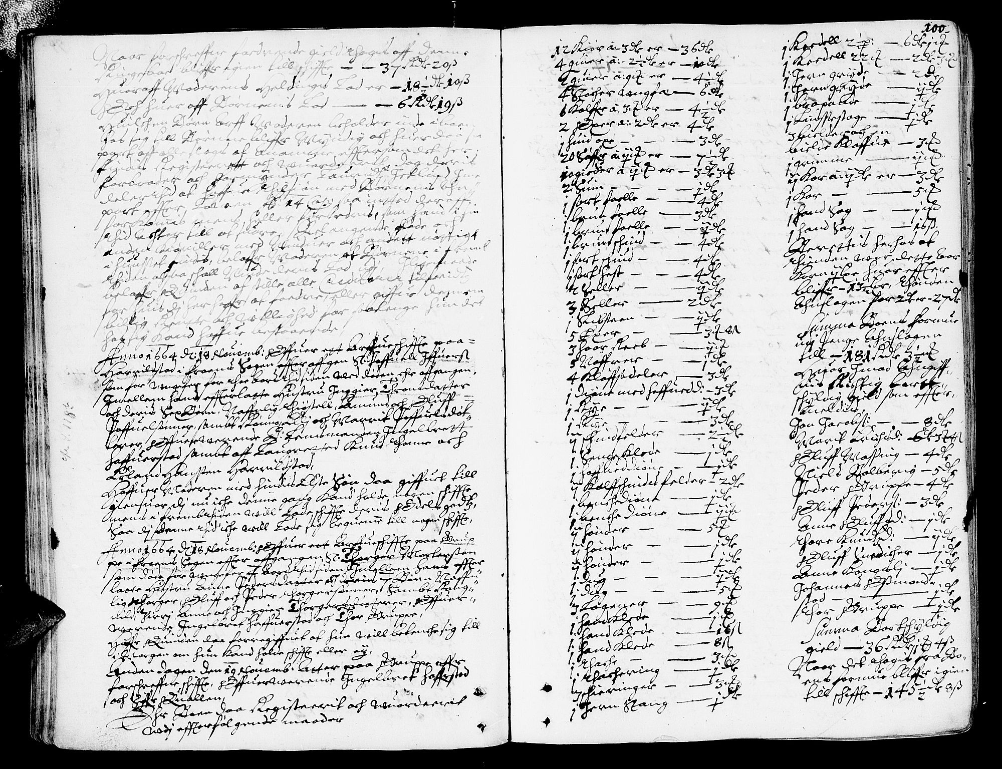 Sorenskriverier i Gudbrandsdalen, SAH/TING-036/J/Ja/Jaa/L0001: Skifteprotokoll - Nord-Gudbrandsdal, 1658-1673, s. 99b-100a