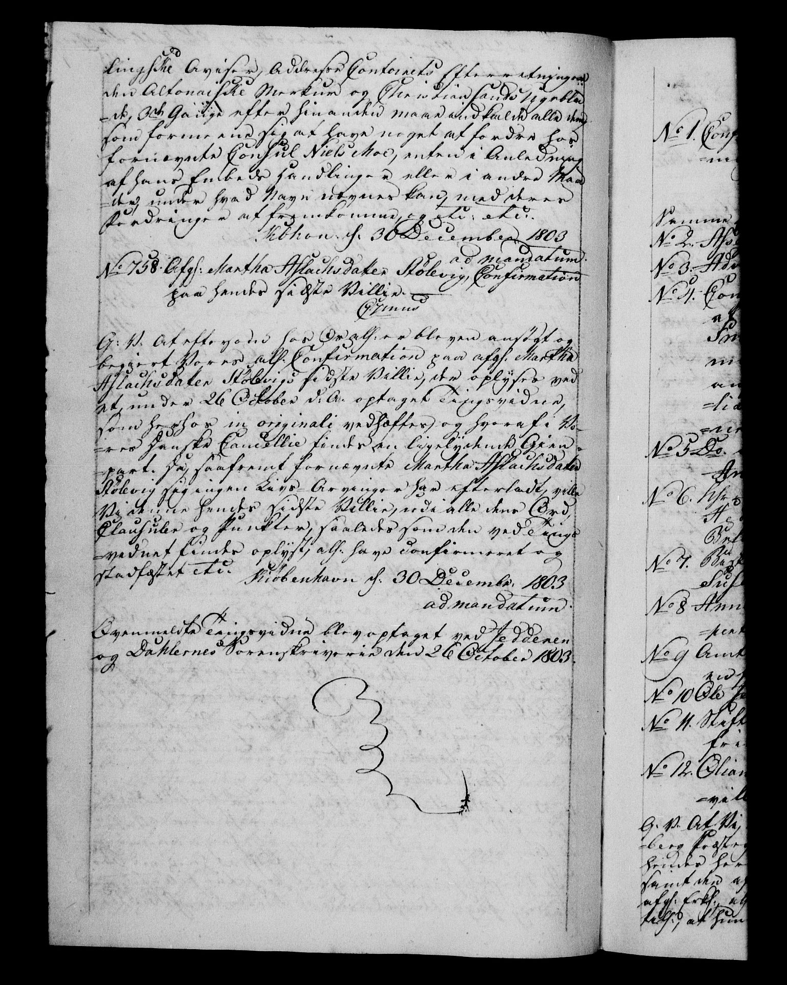 Danske Kanselli 1800-1814, RA/EA-3024/H/Hf/Hfb/Hfba/L0002: Registranter, 1802-1804, s. 215b
