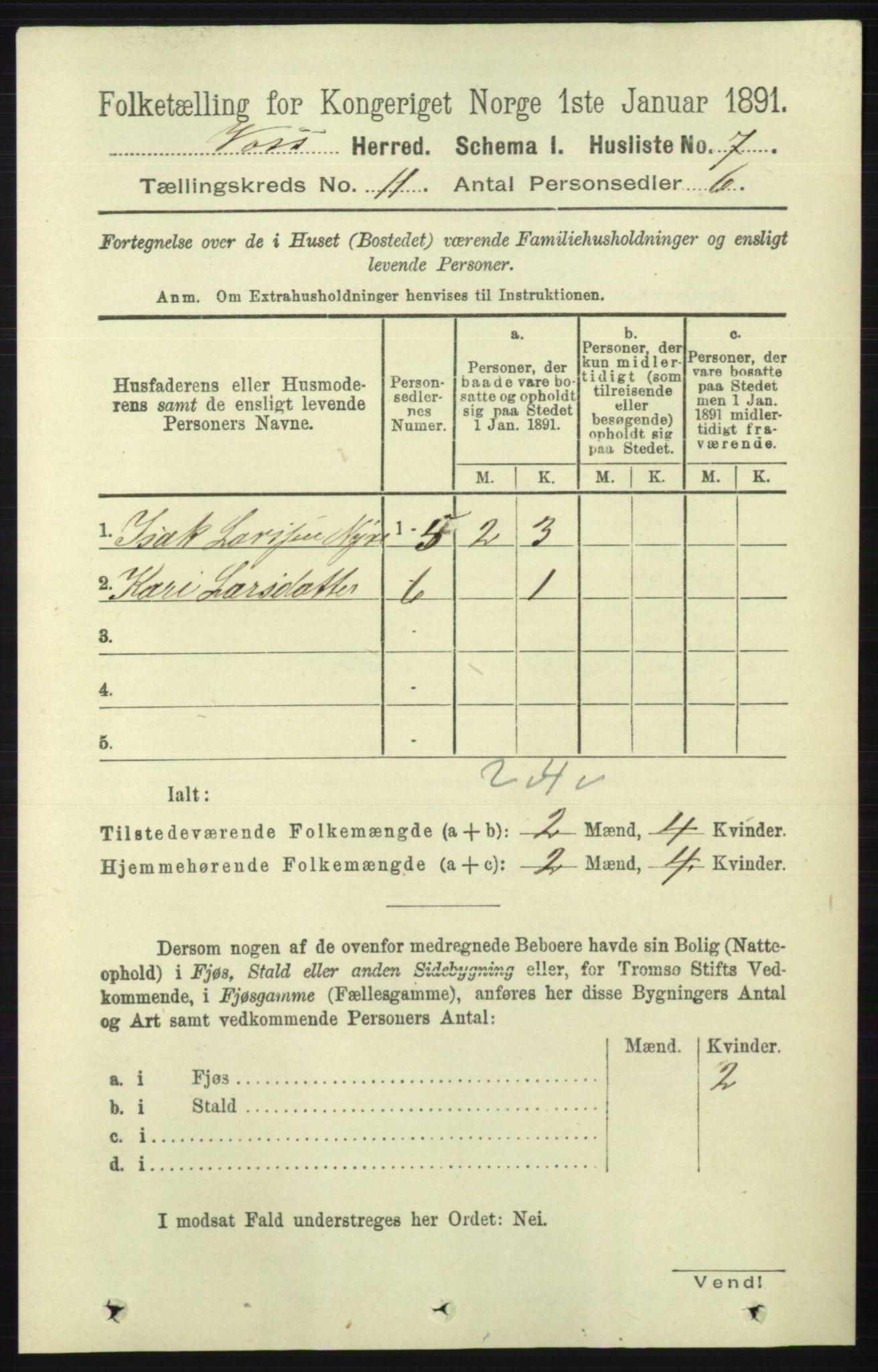 RA, Folketelling 1891 for 1235 Voss herred, 1891, s. 5731