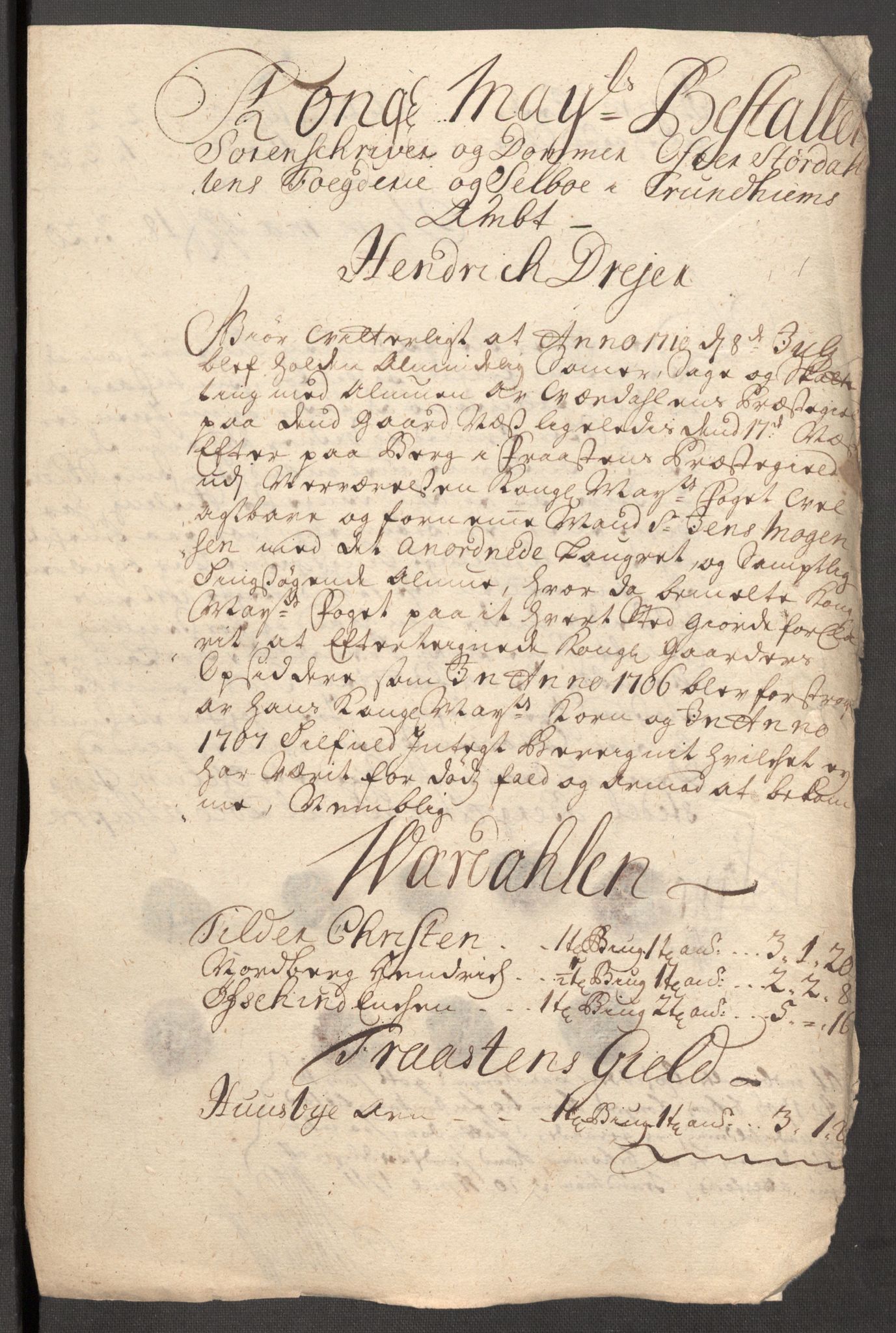 Rentekammeret inntil 1814, Reviderte regnskaper, Fogderegnskap, RA/EA-4092/R62/L4200: Fogderegnskap Stjørdal og Verdal, 1710, s. 260