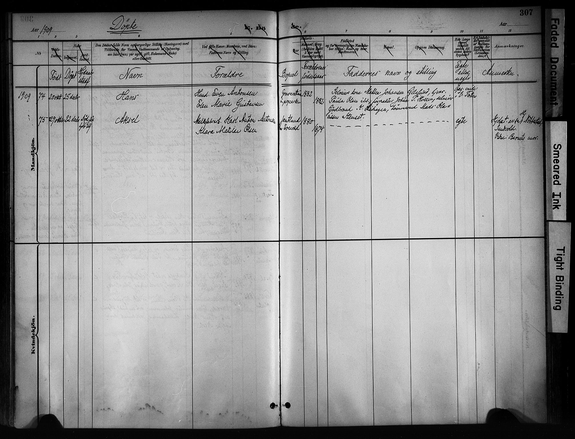 Østre Toten prestekontor, AV/SAH-PREST-104/H/Ha/Haa/L0008: Ministerialbok nr. 8, 1897-1909, s. 307