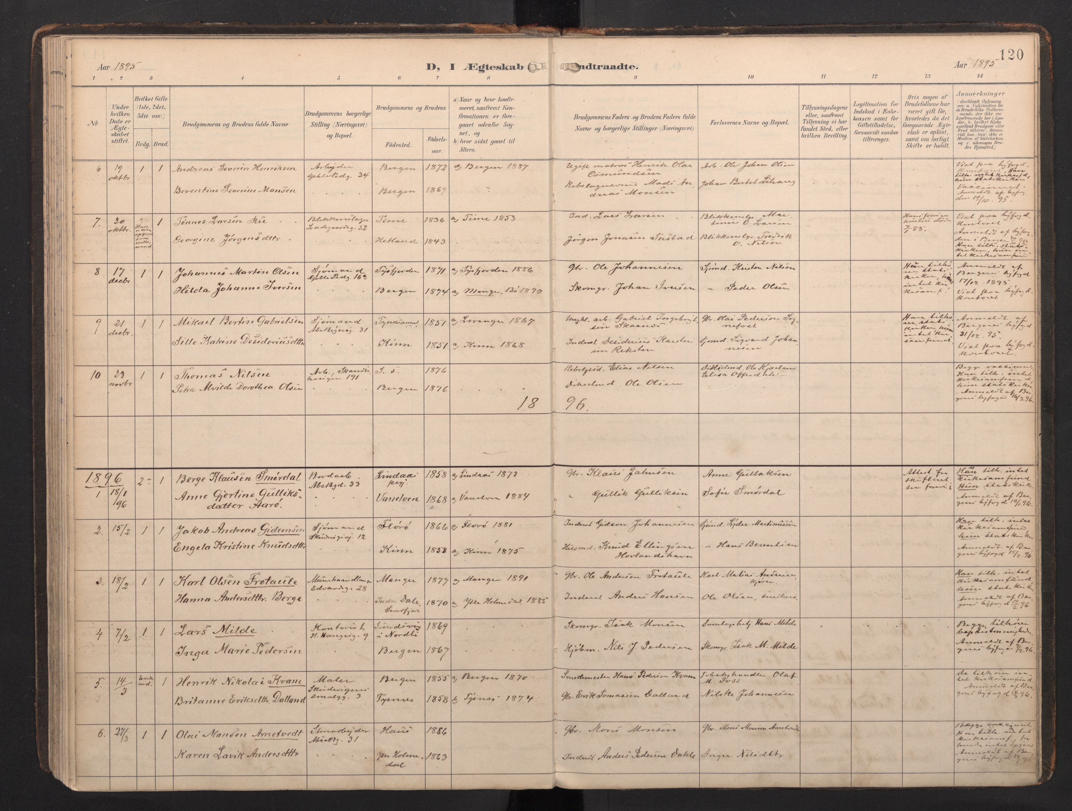 Sandviken Sokneprestembete, SAB/A-77601/H/Ha: Ministerialbok nr. G 1, 1892-2002, s. 120