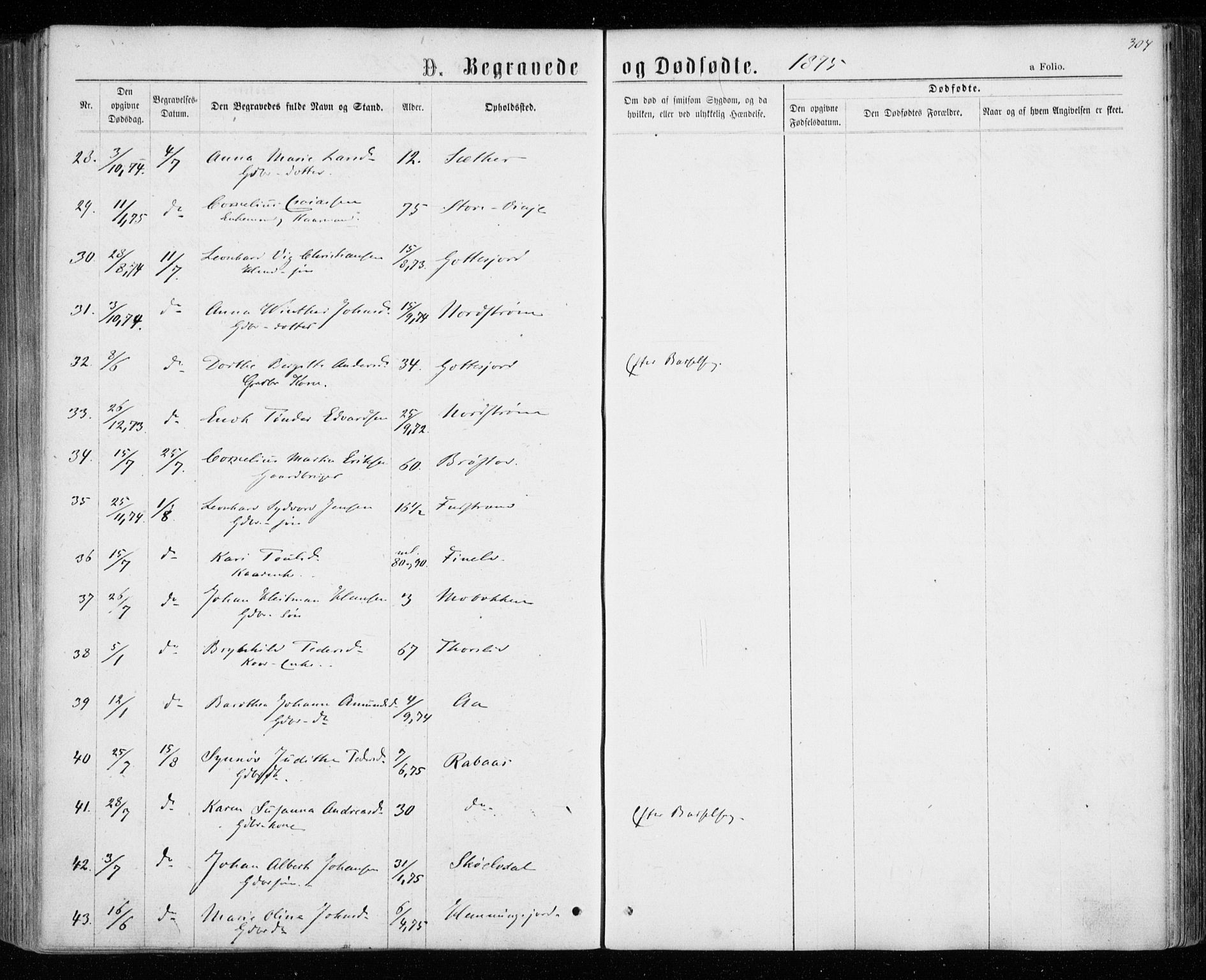 Tranøy sokneprestkontor, AV/SATØ-S-1313/I/Ia/Iaa/L0008kirke: Ministerialbok nr. 8, 1867-1877, s. 304