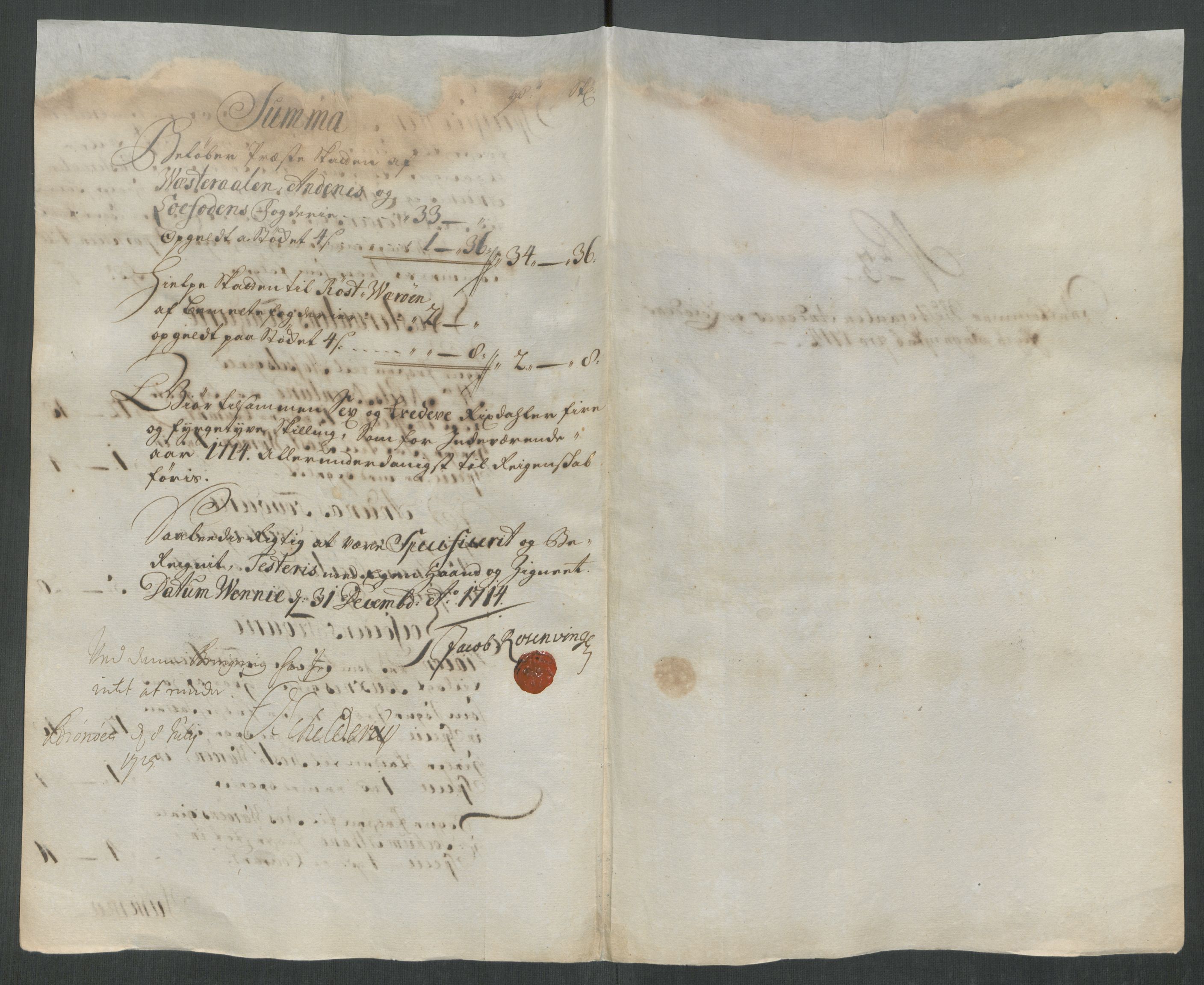 Rentekammeret inntil 1814, Reviderte regnskaper, Fogderegnskap, AV/RA-EA-4092/R67/L4680: Fogderegnskap Vesterålen, Andenes og Lofoten, 1714, s. 65